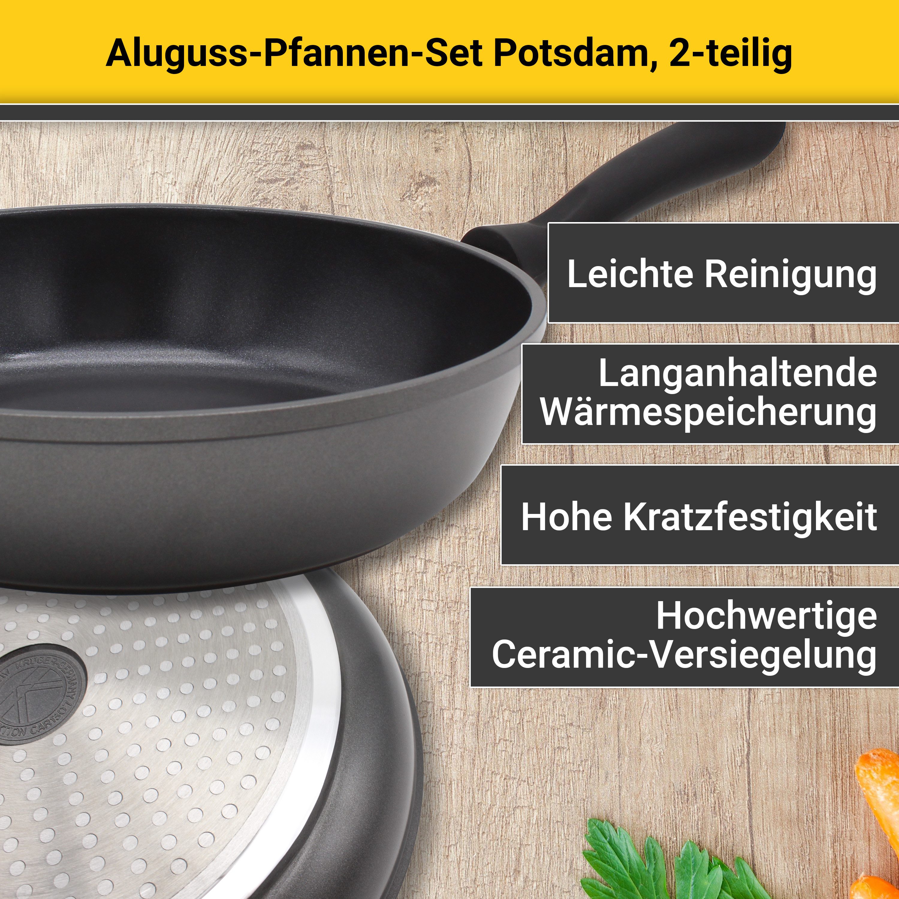 Krüger Pannenset Aluminium giet pan set Potsdam, 2-delig. (set, 2-delig)