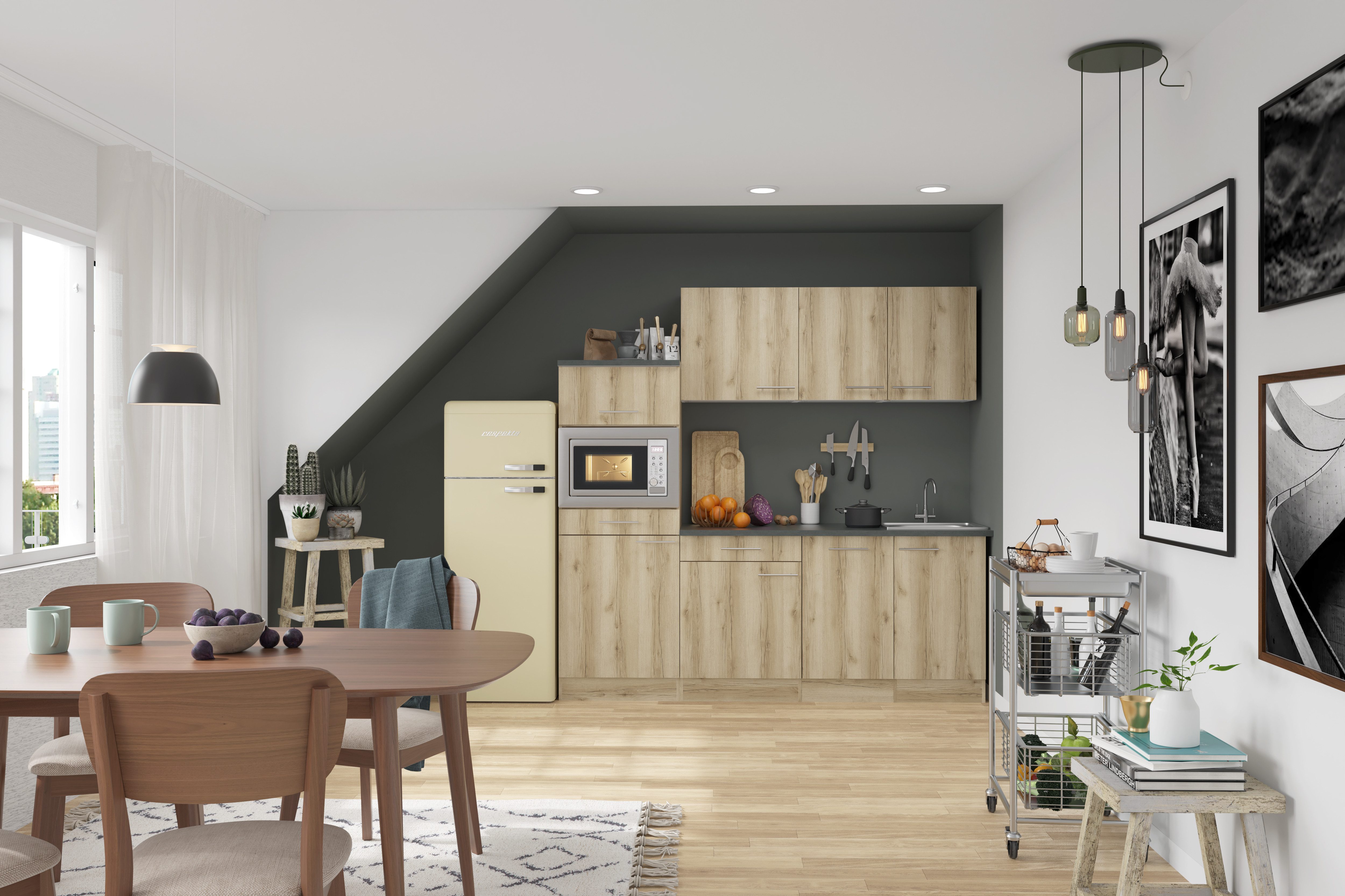 OPTIFIT Keuken Bella Breedte 210 cm, optioneel met elektrische apparaten