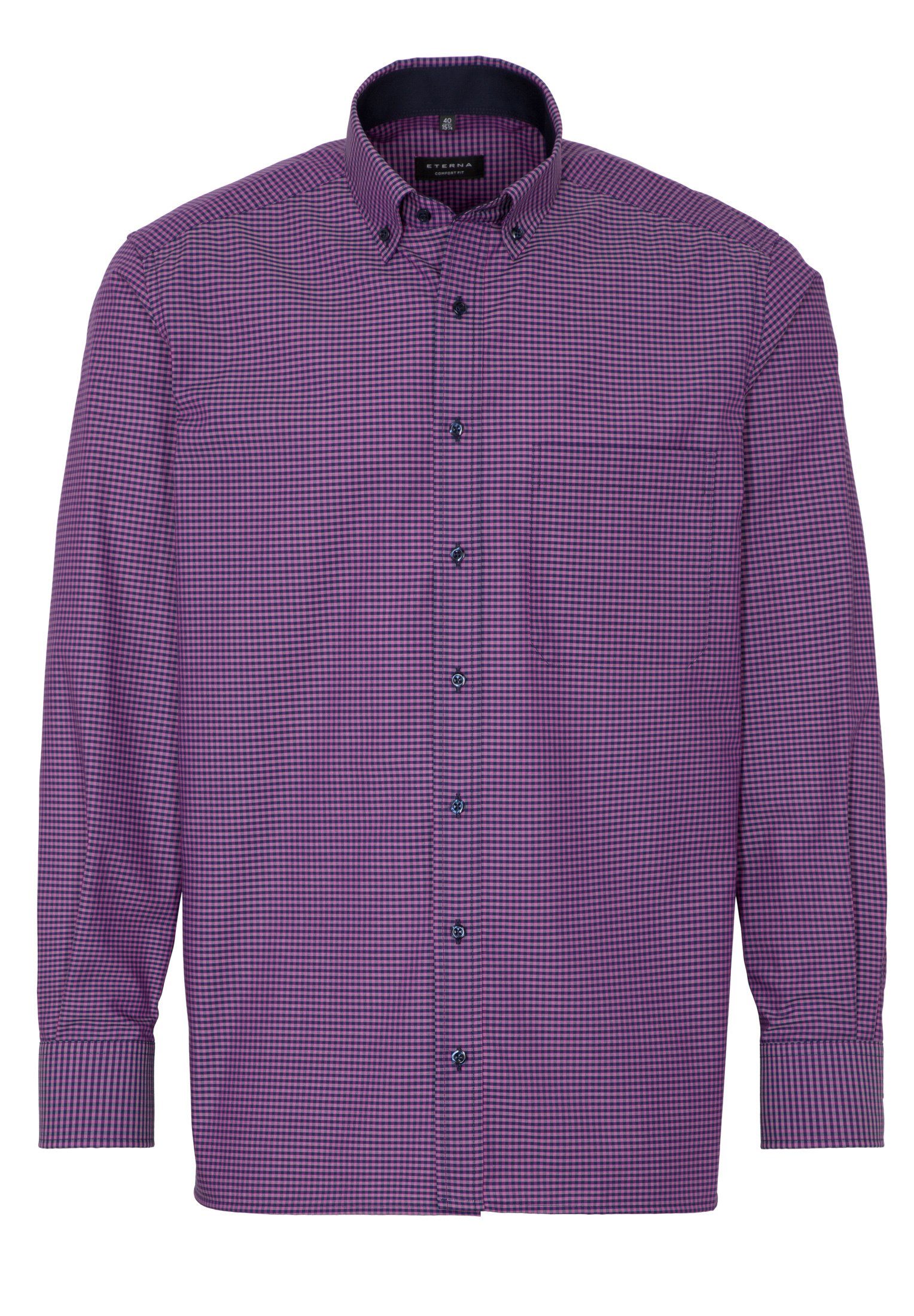 Eterna Overhemd met lange mouwen Comfort fit NON IRON (strijkvrij)