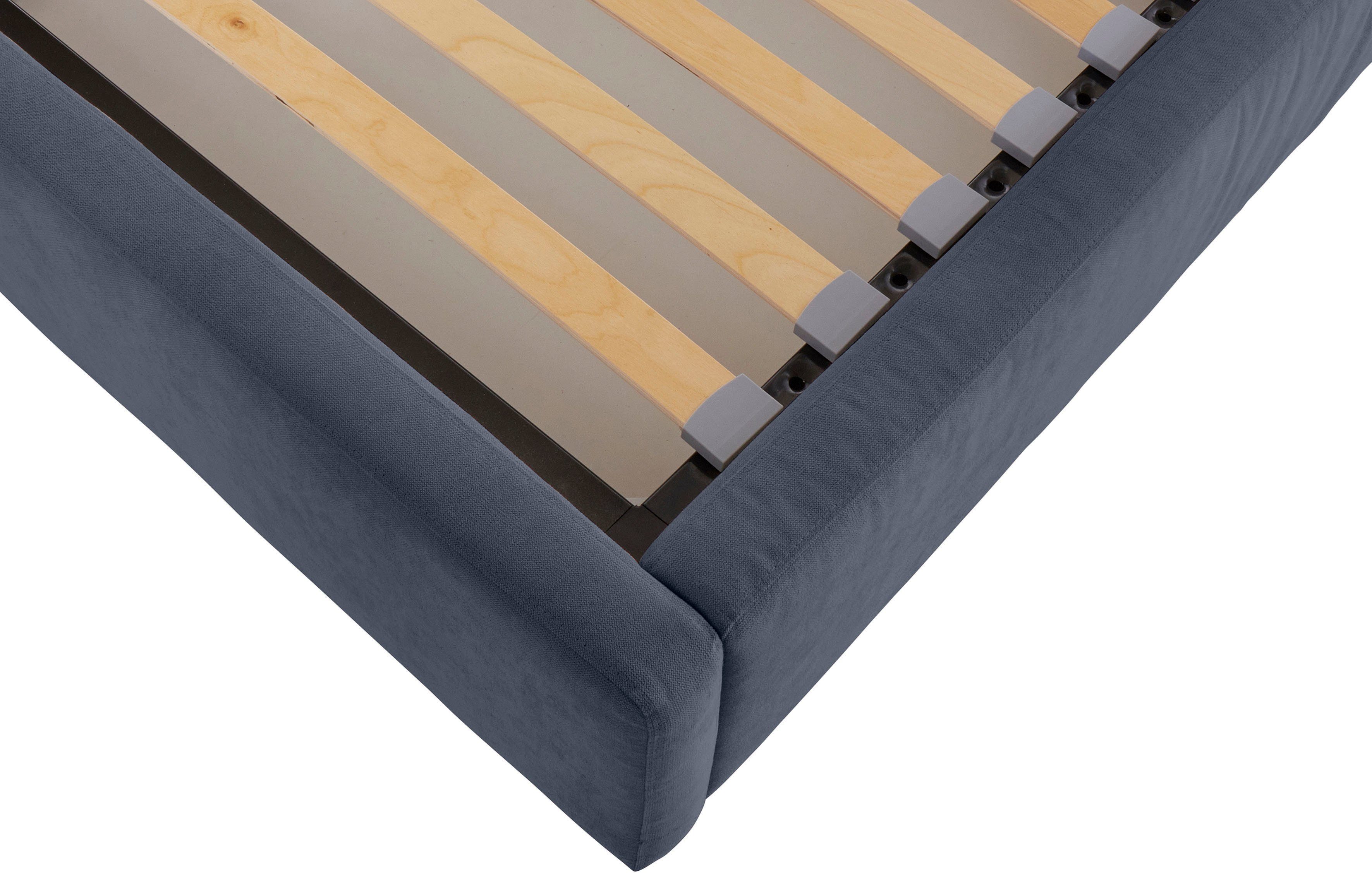 Leonique Gestoffeerd bed LOUANNE met mooie capitonnage aan de achterkant, met bedkist