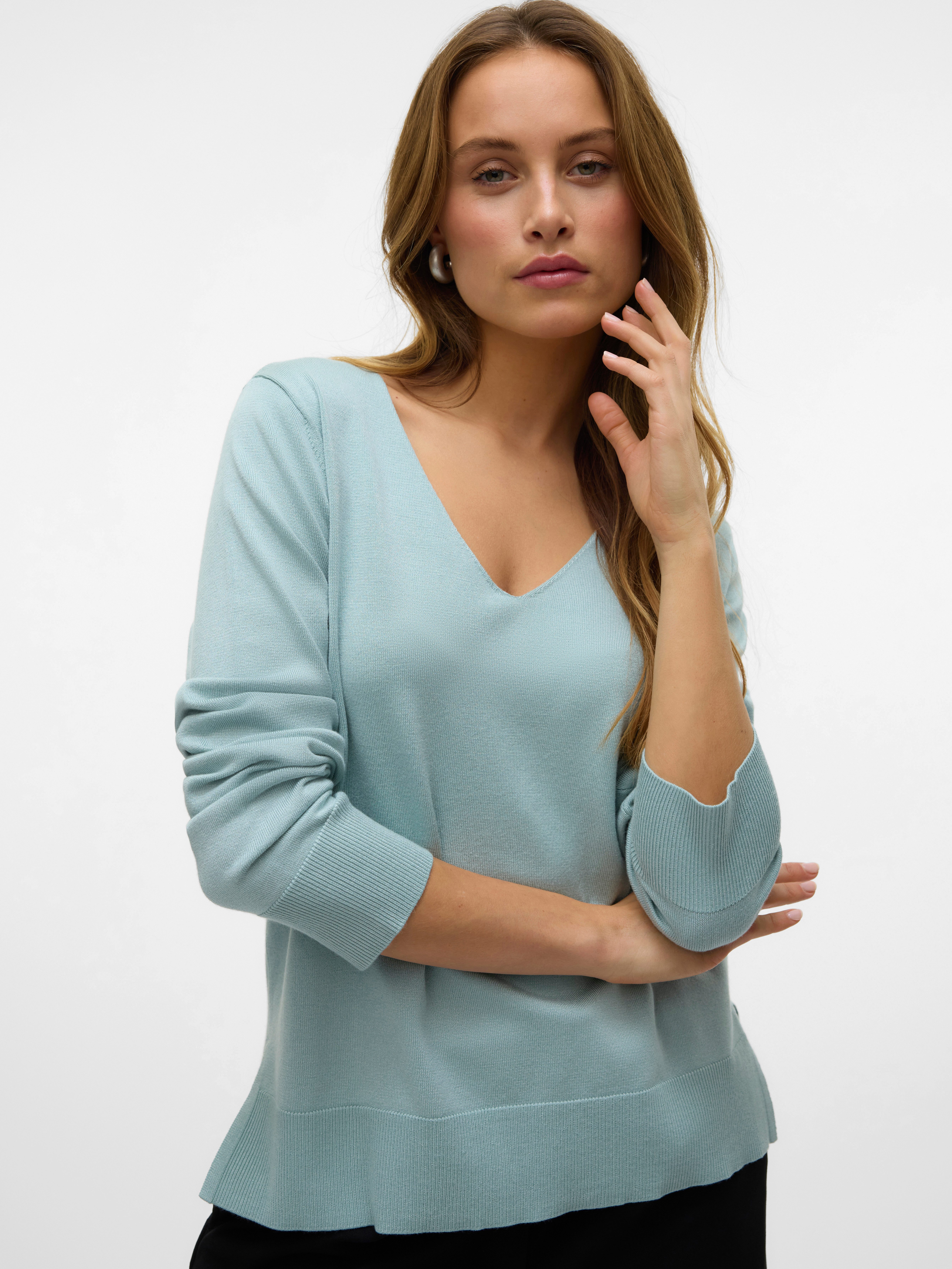 Vero Moda Gebreide trui VMSILJE LS V-NECK PULLOVER GA NOOS