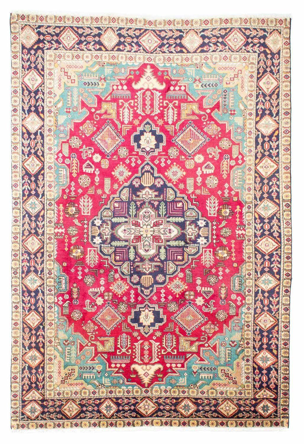 morgenland Wollen kleed Tabriz medaillon rosso 305 x 197 cm Uniek exemplaar met certificaat