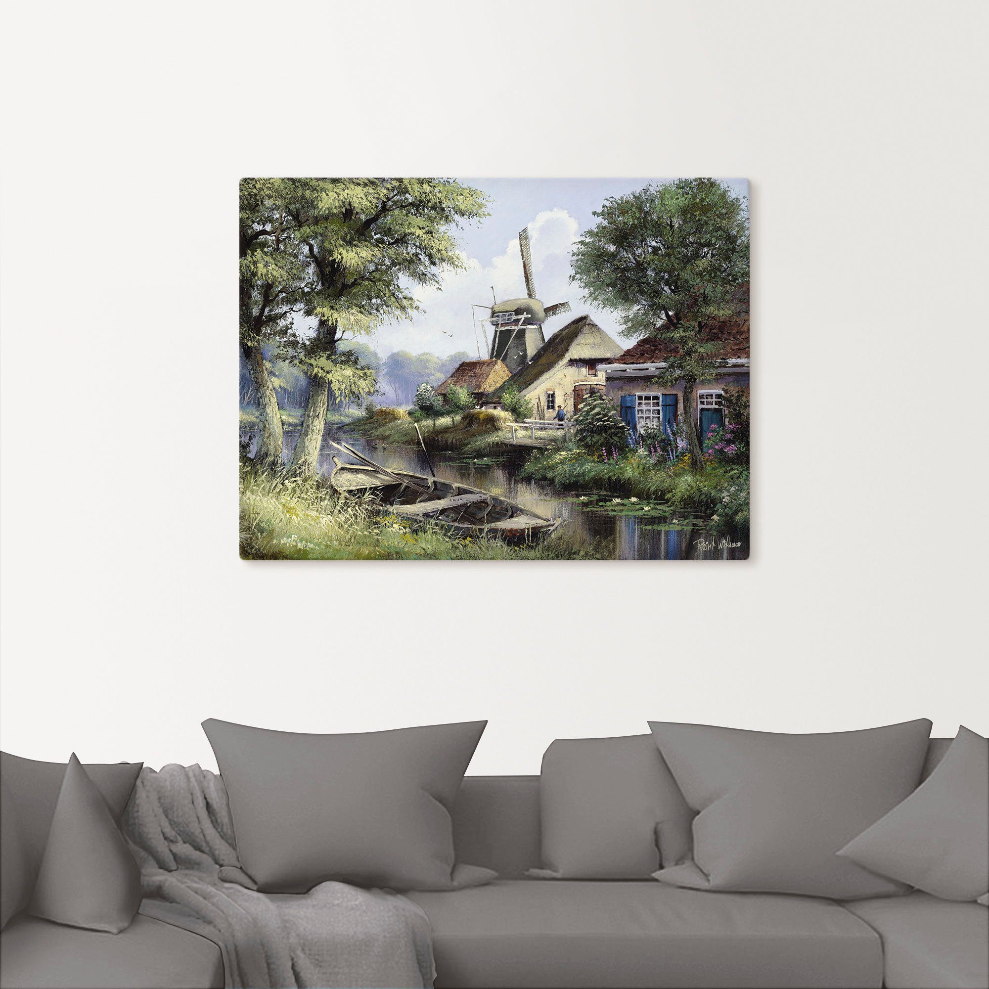 Artland Artprint op linnen De molen gespannen op een spieraam