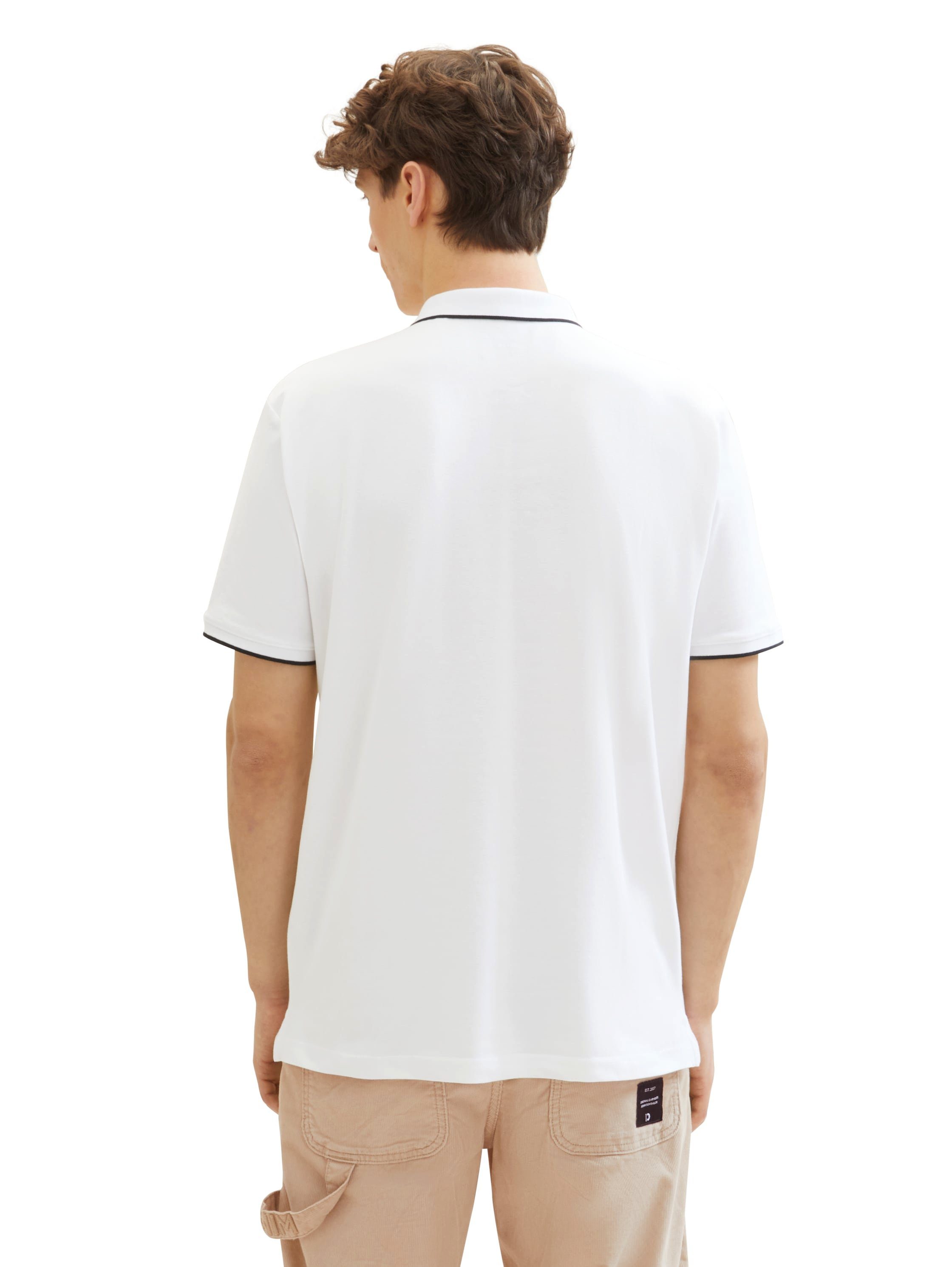 Tom Tailor Denim Poloshirt met logoprint en van stretch