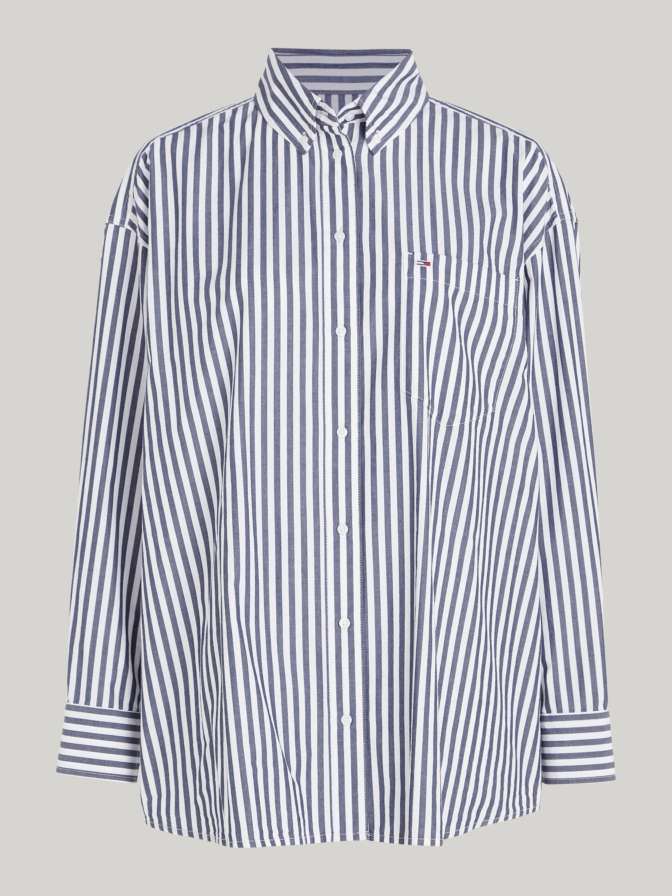 TOMMY JEANS Overhemdblouse TJW OVS PINSTRIPE SHIRT in modieuze naaldstrepen