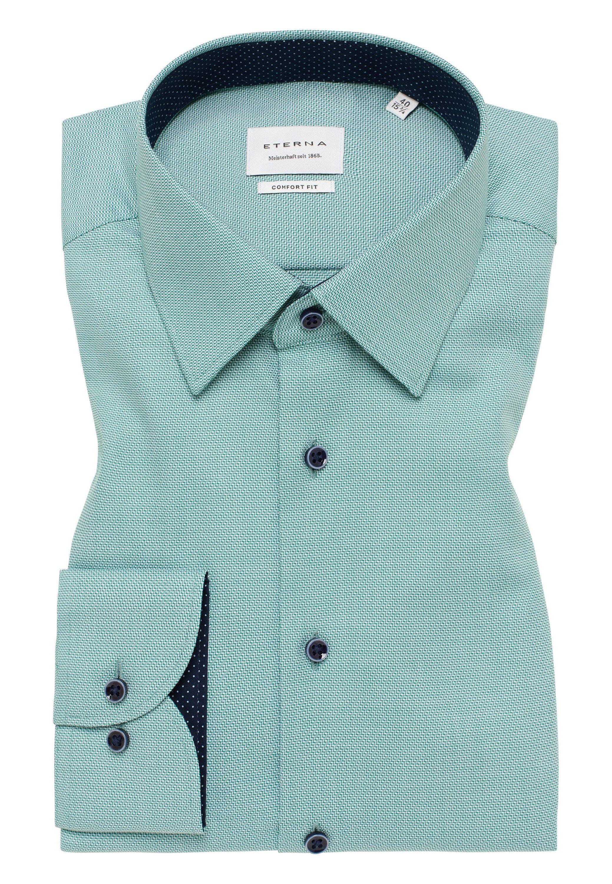 Eterna Overhemd met lange mouwen Comfort fit NON IRON (strijkvrij)
