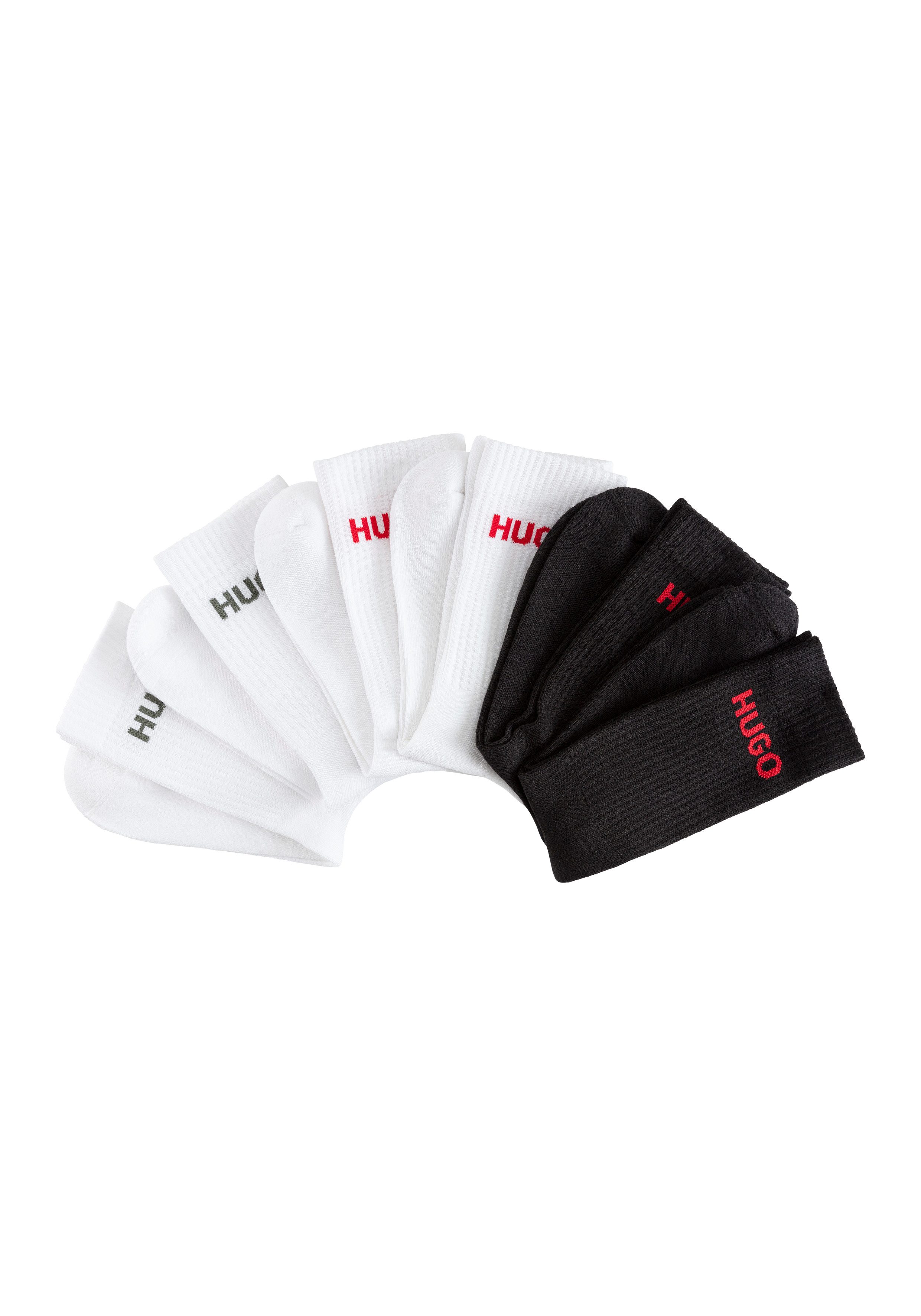 HUGO underwear Sokken 6P QS RIB LOGO CC met gebreid hugo logo (6 paar, Set van 6) heren sokken maat 43-46 multicolor