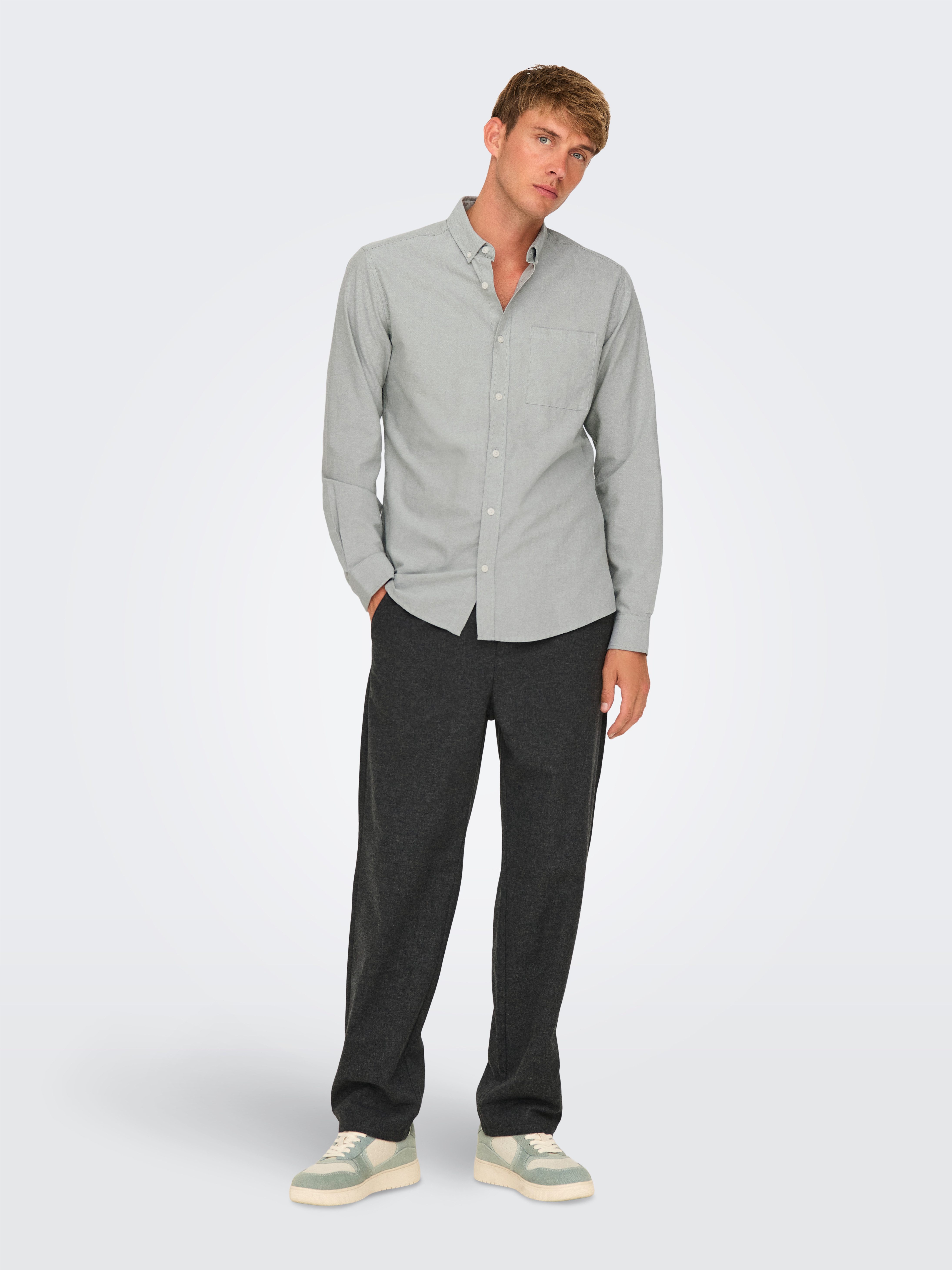ONLY & SONS Overhemd met lange mouwen ONSALVARO SLIM LS OXFORD SHIRT NOOS