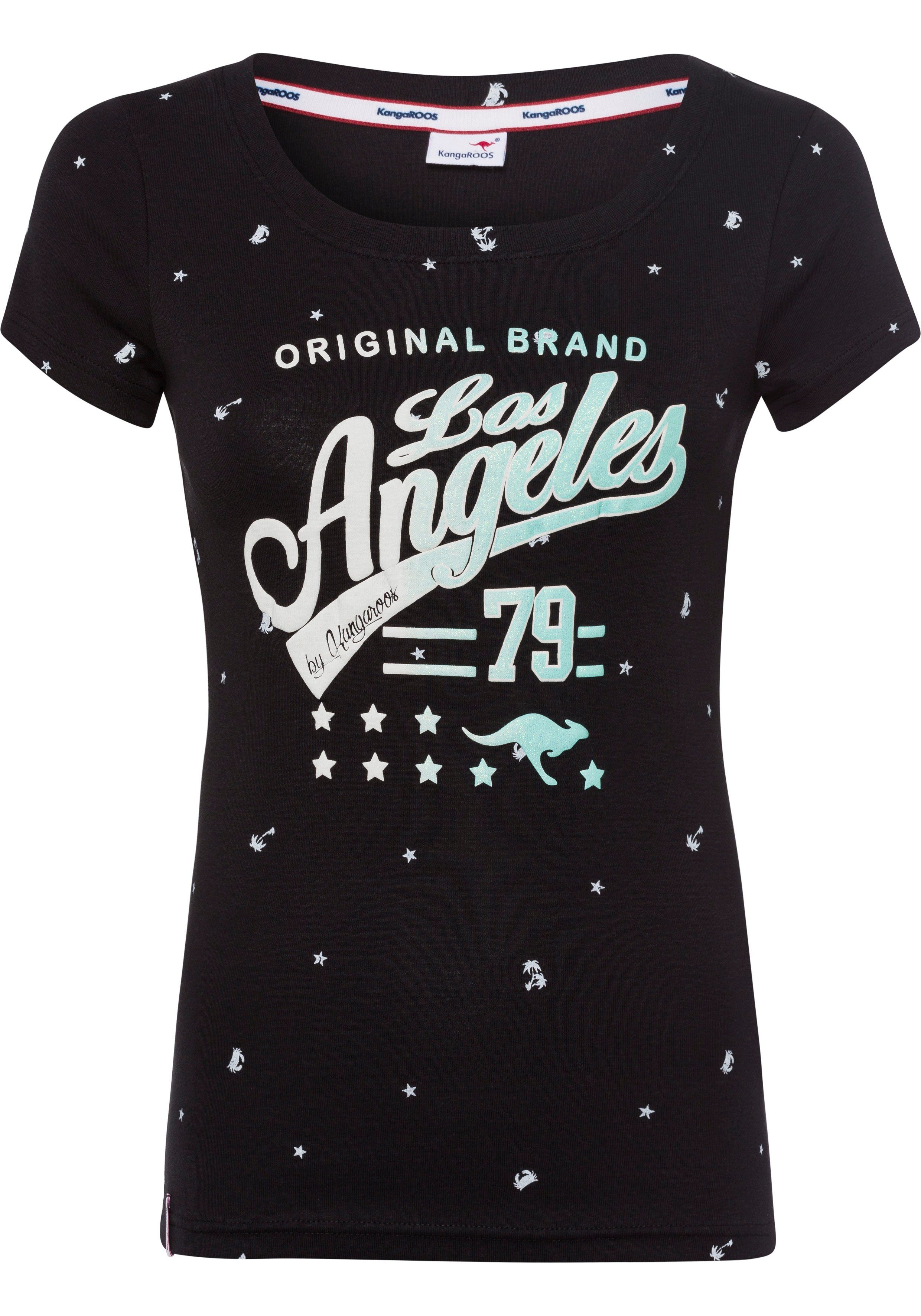 KangaROOS T-shirt Korte mouwen, figuurvolgende pasvorm, van 100% katoen