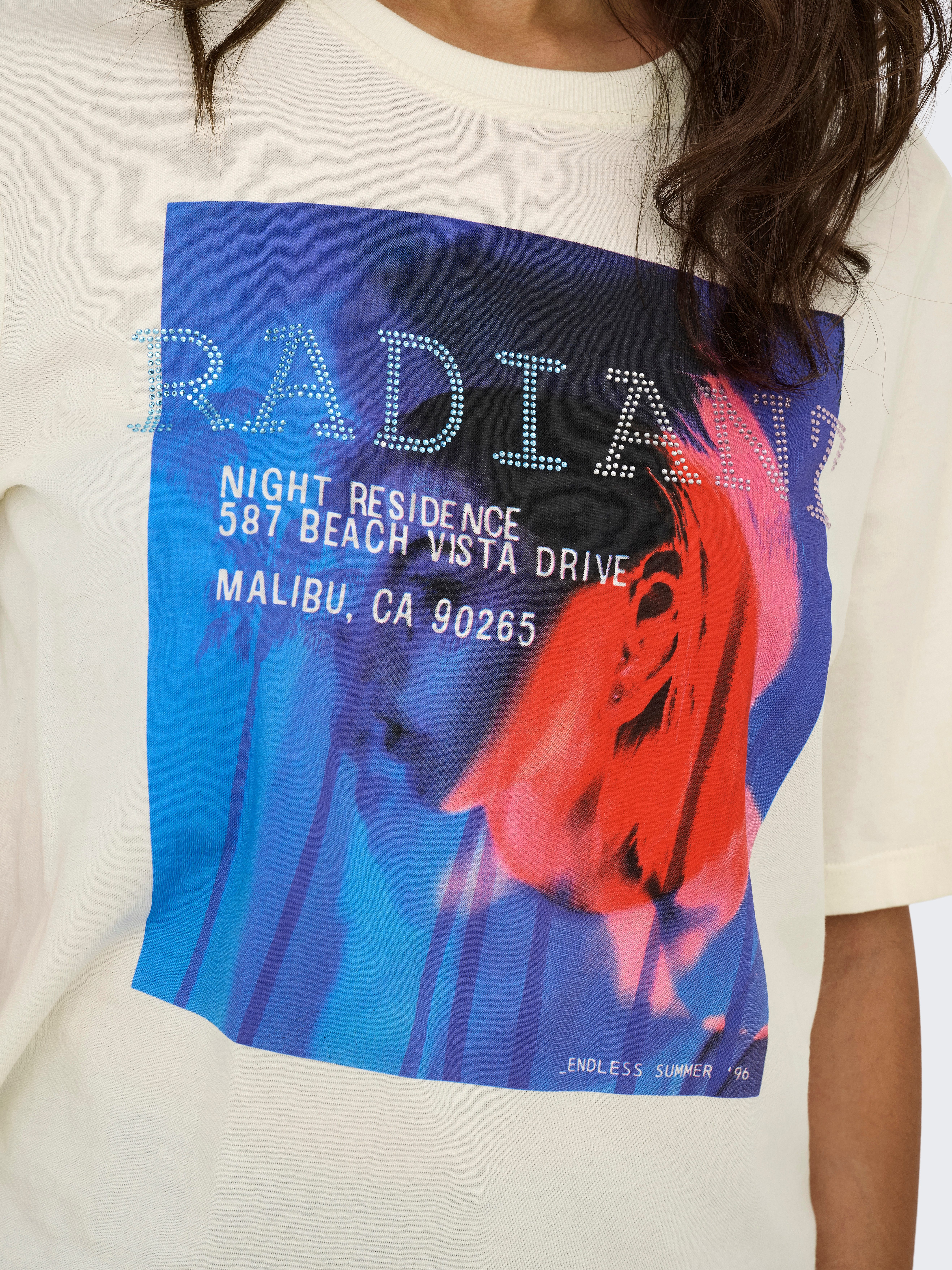 Only Shirt met korte mouwen ONLHAVANNA LIFE S/S VIBE TOP BOX JRS