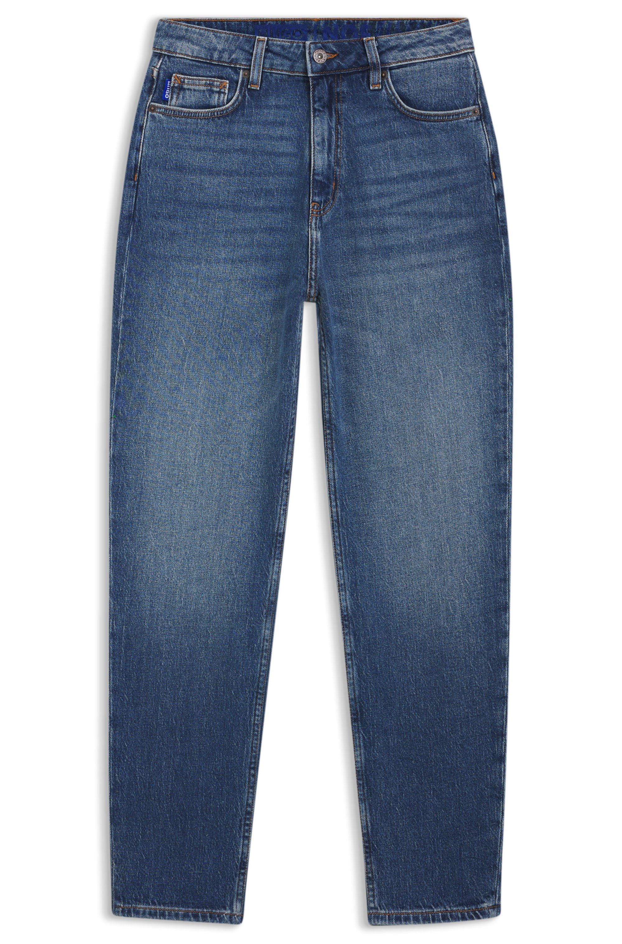 HUGO Blue Mom jeans Noe Straight fit jeans met hoge taille