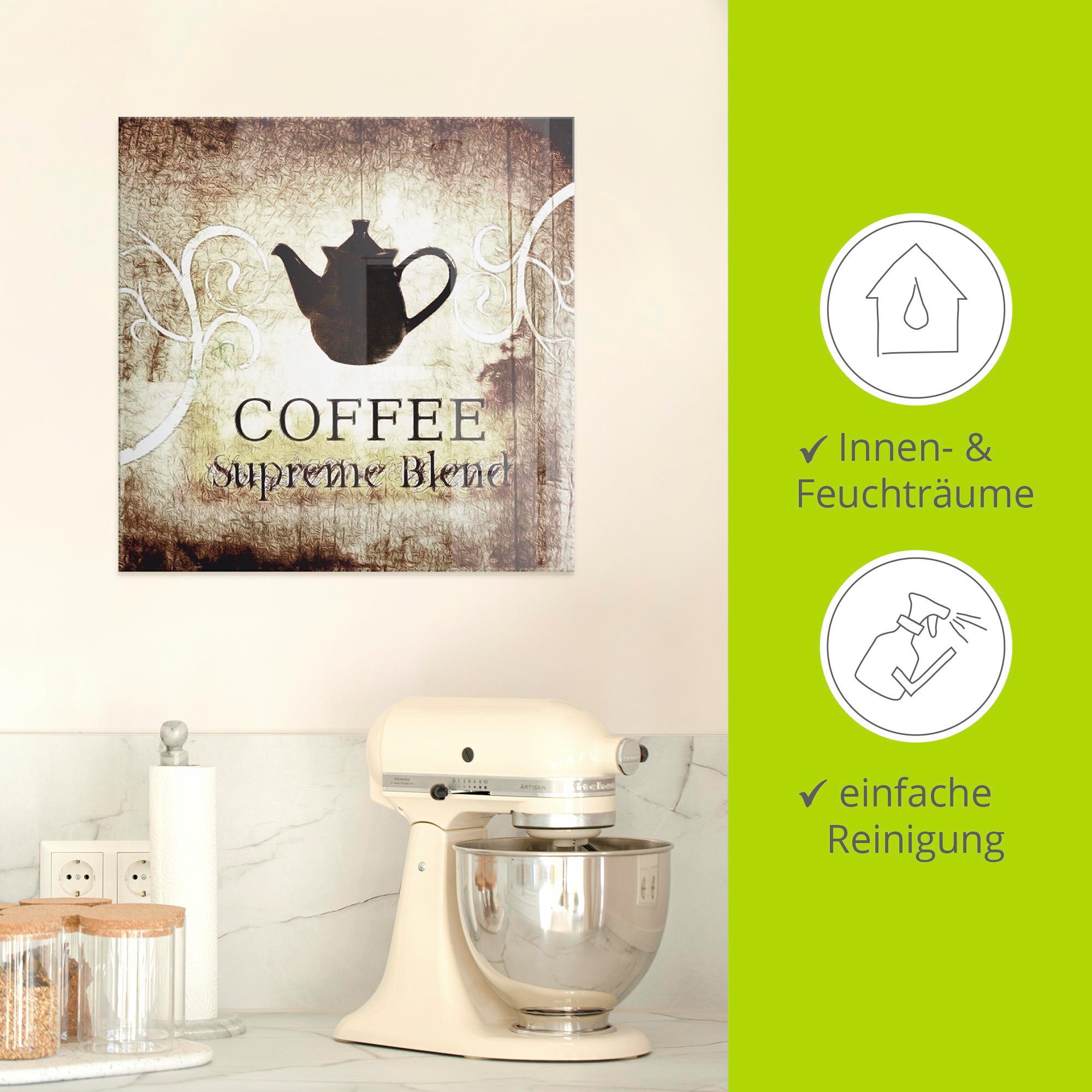 Artland Print op glas Koffie in verschillende maten