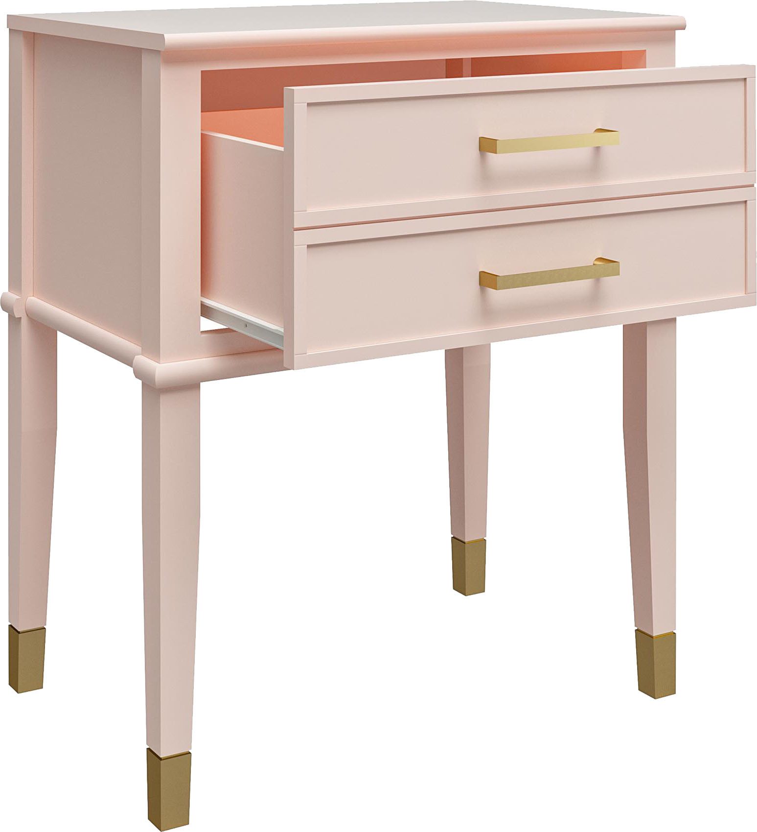 CosmoLiving by Cosmopolitan Bijzettafel Westerleigh 1 lade, van gemakkelijk te onderhouden mdf, poten van massief hout, hoogte 72 cm (1 stuk)