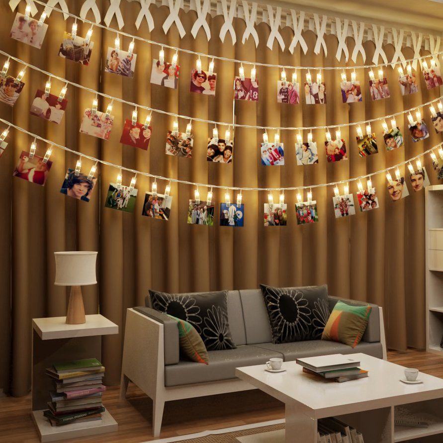 B.K.Licht Led-lichtsnoer RANA 5m led foto-lampjesketting sfeerverlichting met 40 foto-clips