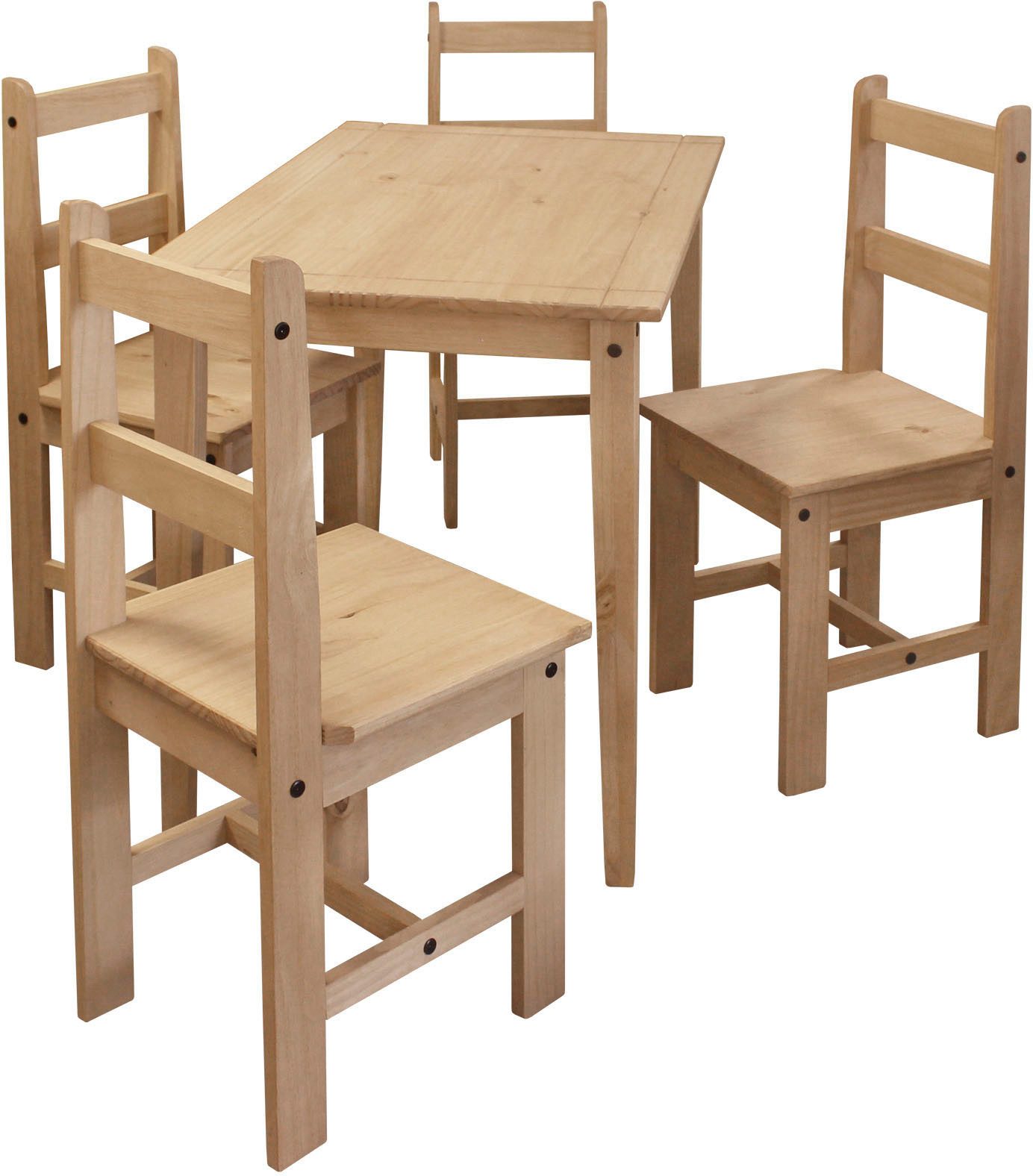 Home affaire Eethoek Houten oppervlak honingkleurig gewaxed (set, 5-delig)