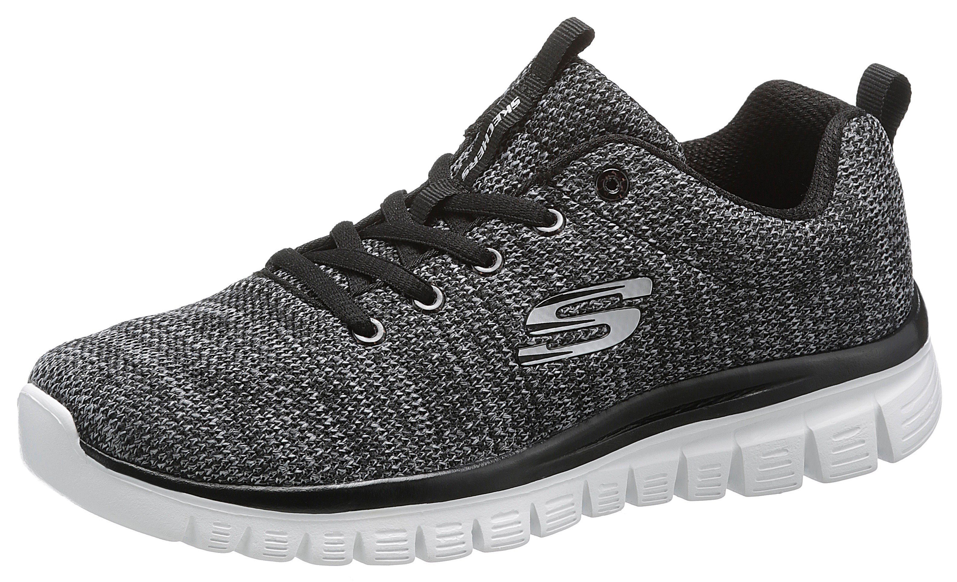 Skechers Sneakers Graceful - Twisted Fortune Vrijetijdsschoen, lage schoen, veterschoen met memory foam jongens lage sneakers maat 42 EU zwart