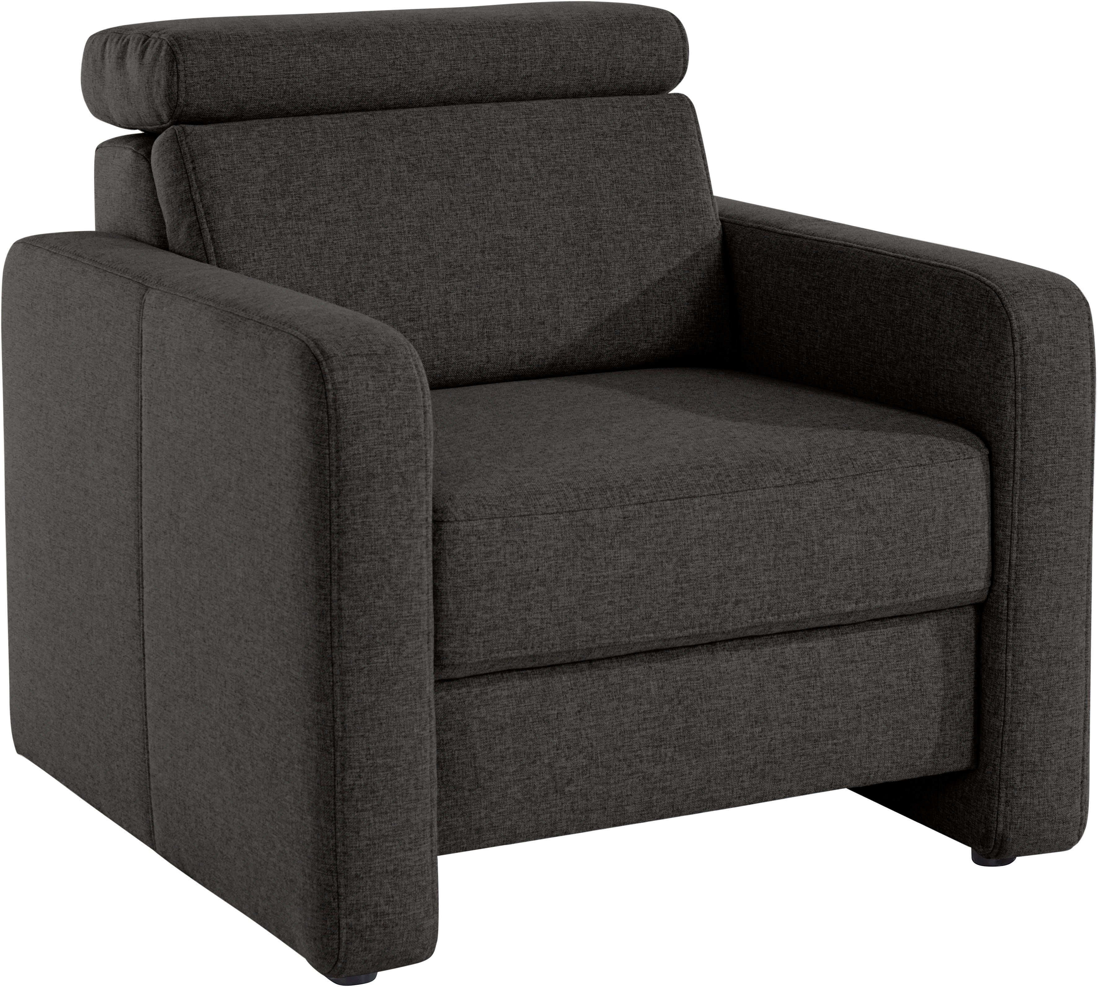 sit&more Fauteuil Bologna met binnenvering, met verstelbare hoofdsteun