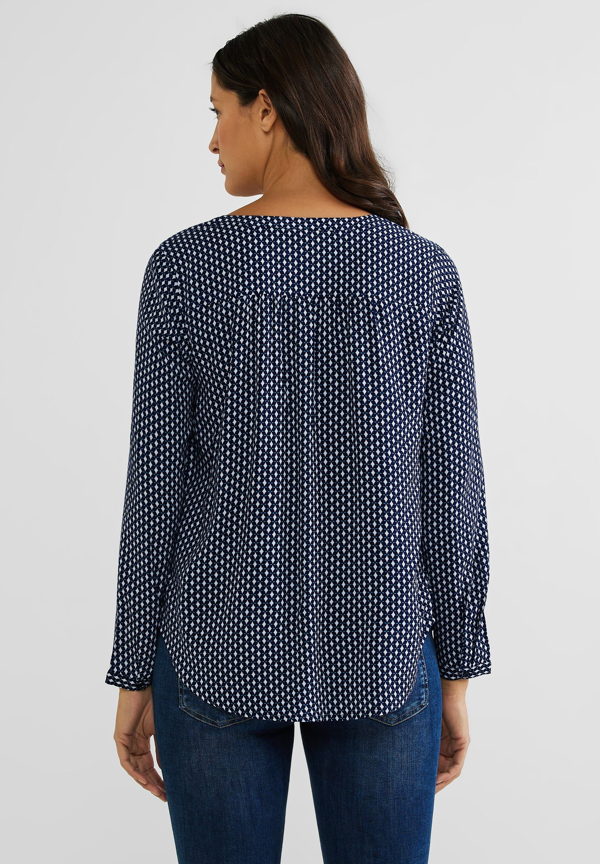 STREET ONE Blouse met lange mouwen Bamika Minimal met minimalprint en knoopsluiting