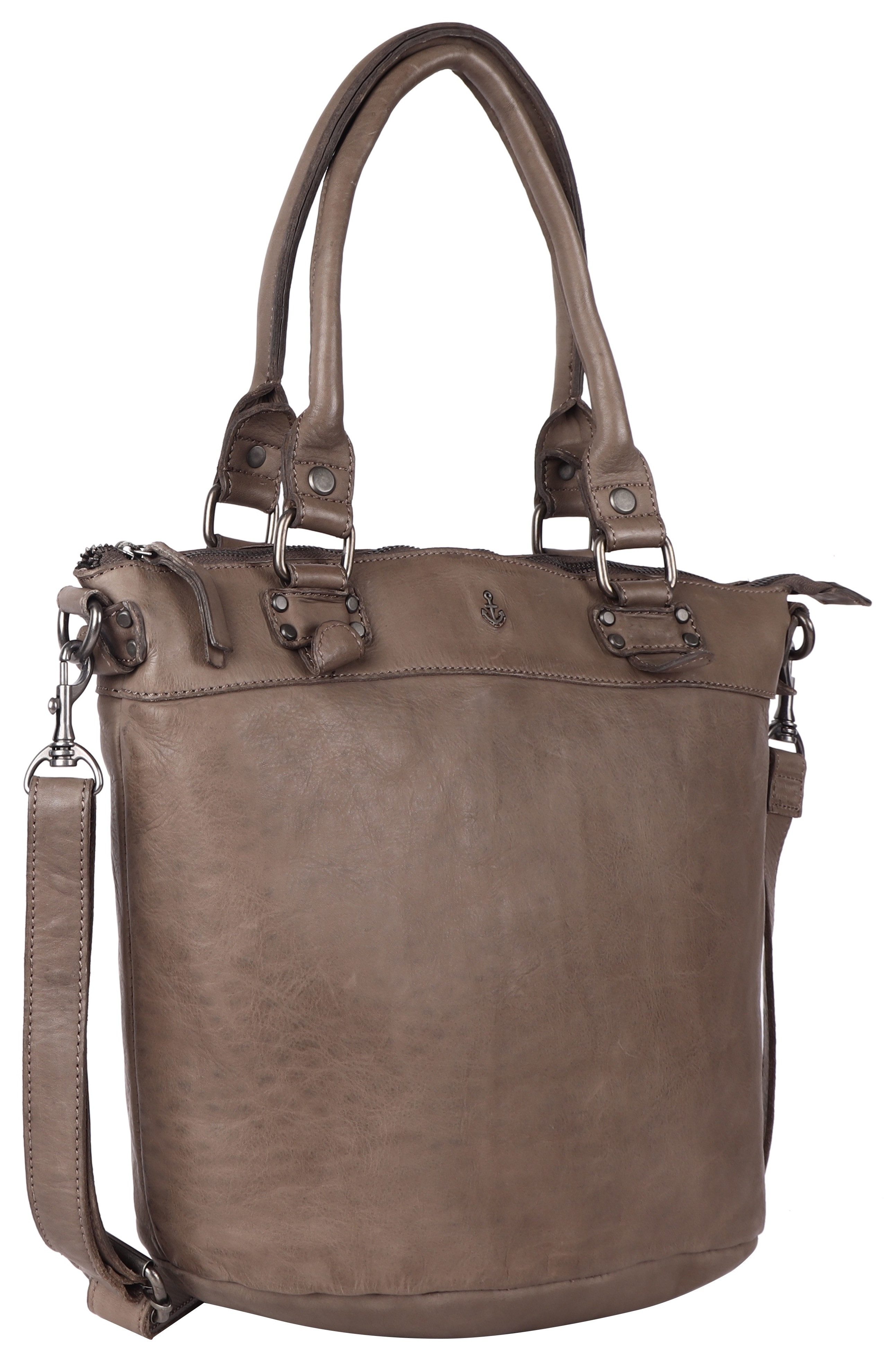 HARBOUR 2nd Shopper Bianca van leer met kenmerkende merk-anker-label en sierhanger