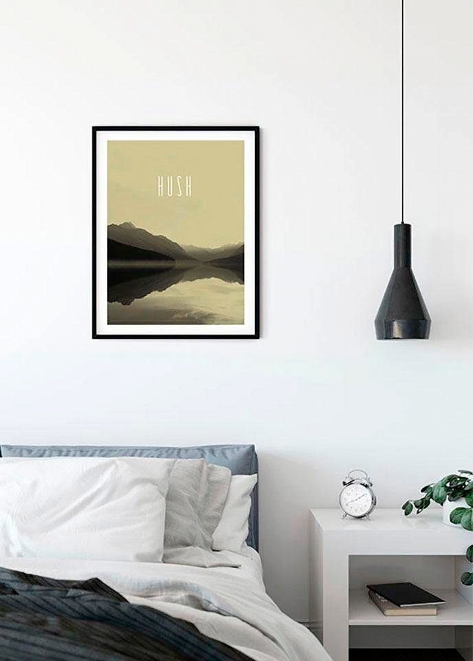 Komar Wanddecoratie Word Lake Hush zandkleur Wanddecoratie - zonder lijst (1 stuk)