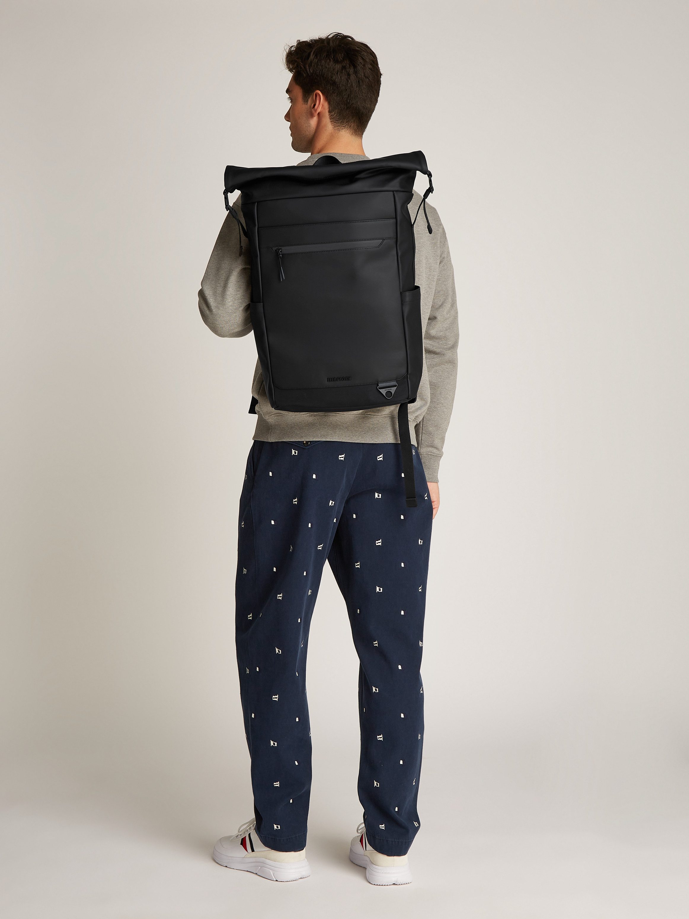 Tommy Hilfiger Rugzak TH SEASONAL ROLLTOP BACKPACK heren city-rucksack vrijetijds-rucksack vrijetijds-bag met logo