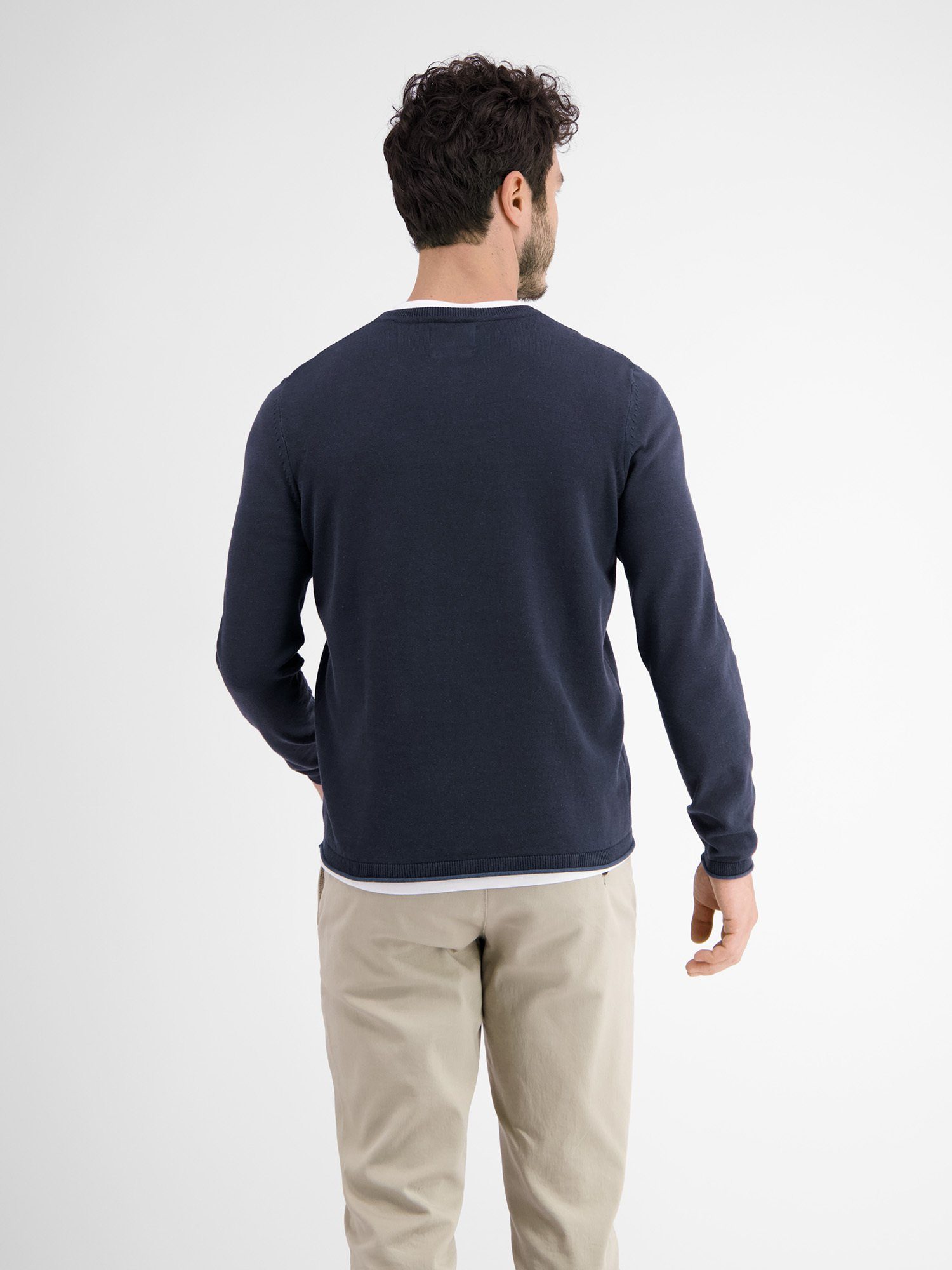 Lerros Gebreide trui LERROS ronde hals pullover, vlakbrei