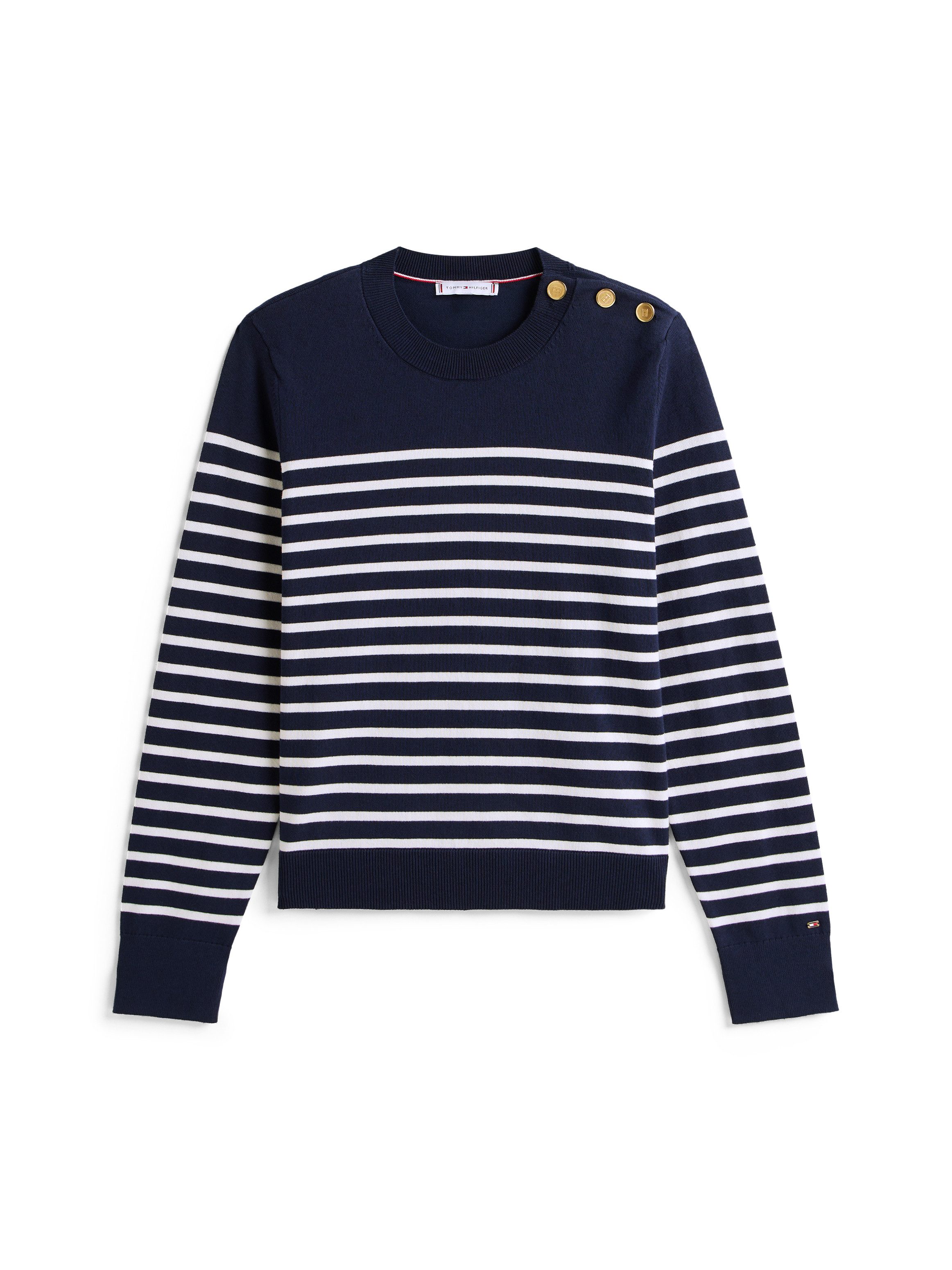 Tommy Hilfiger Gebreide trui CO JERSEY MID GG LS GOLD BTN SWT