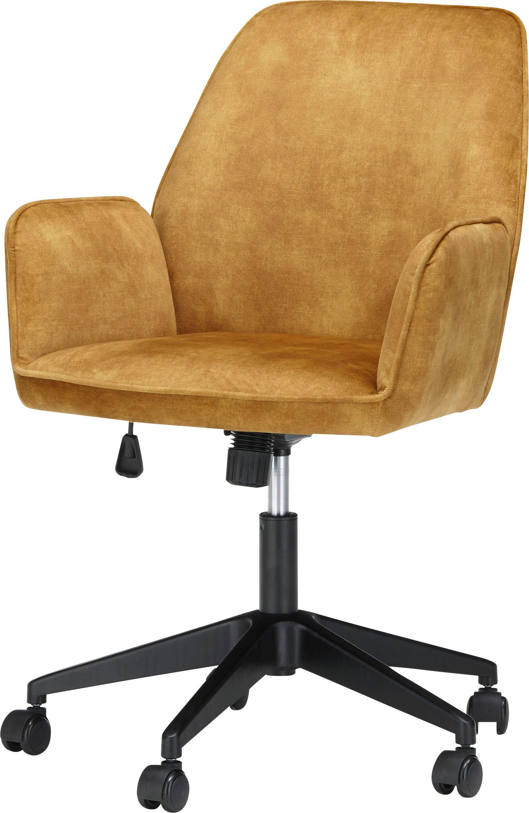 MCA furniture Bureaustoel O-Ottawa Fluweel, bureaustoel met traploos instelbare comfortabele zithoogte