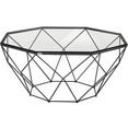 guido maria kretschmer homeliving salontafel caen van glas en metaal in geometrische vormen, breedte 95 cm zwart