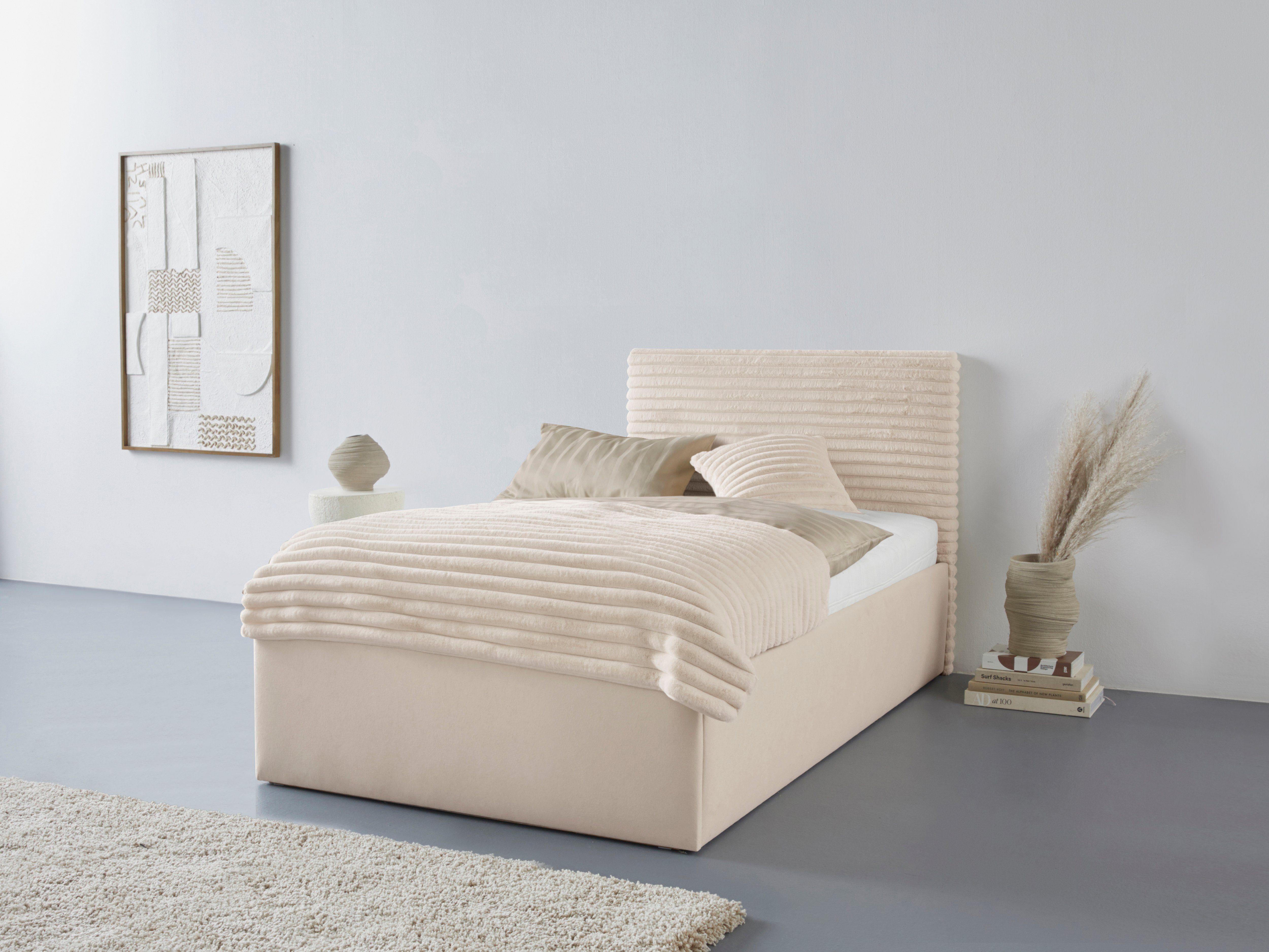 Westfalia Polsterbetten Gestoffeerd bed VITA ook verkrijgbaar met extra opbergruimte, inclusief verstelbare hoofdsteunen bedden maat 210 cm x 42 cm