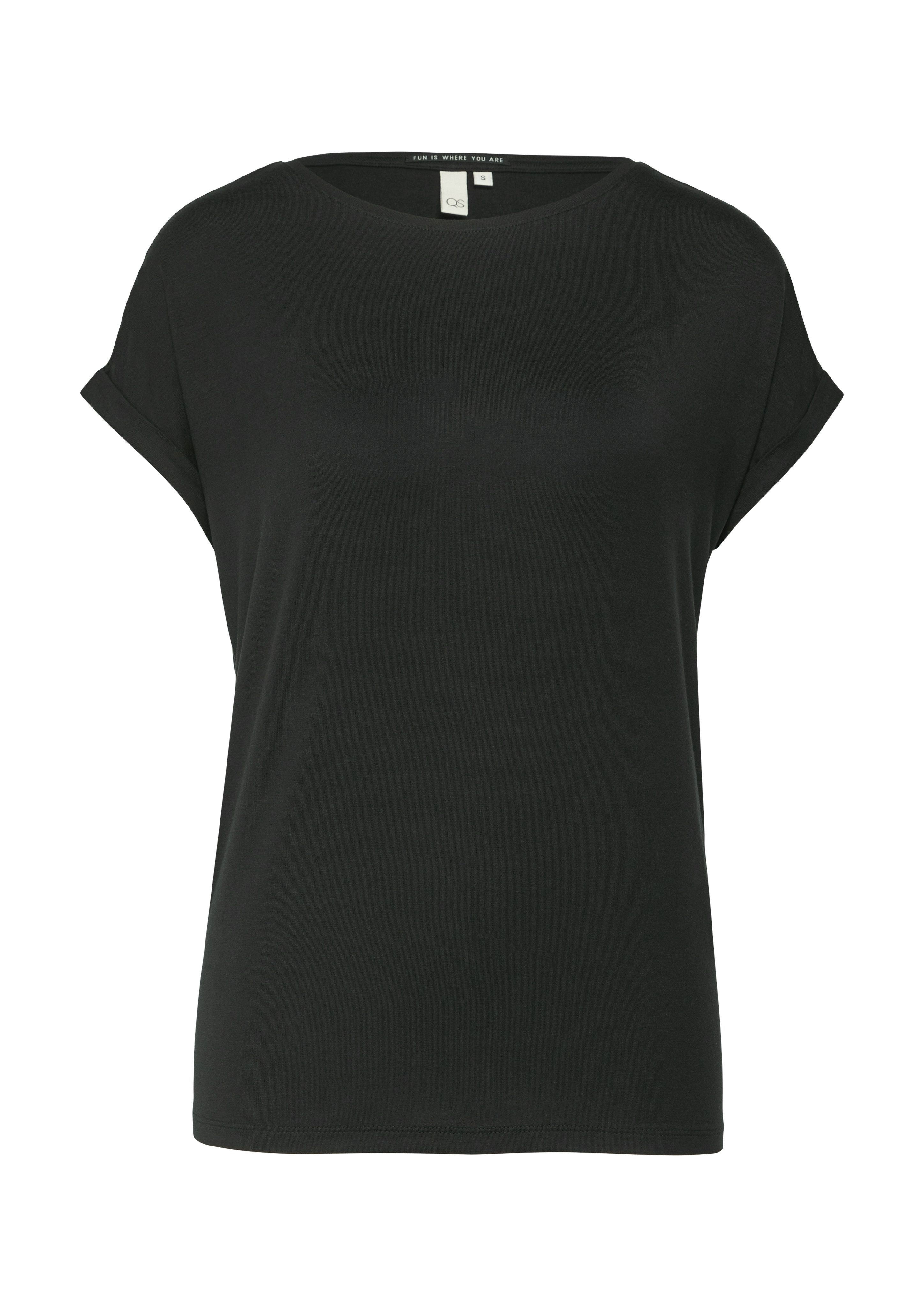 Q/S designed by Shirt met korte mouwen met mouwomslagen