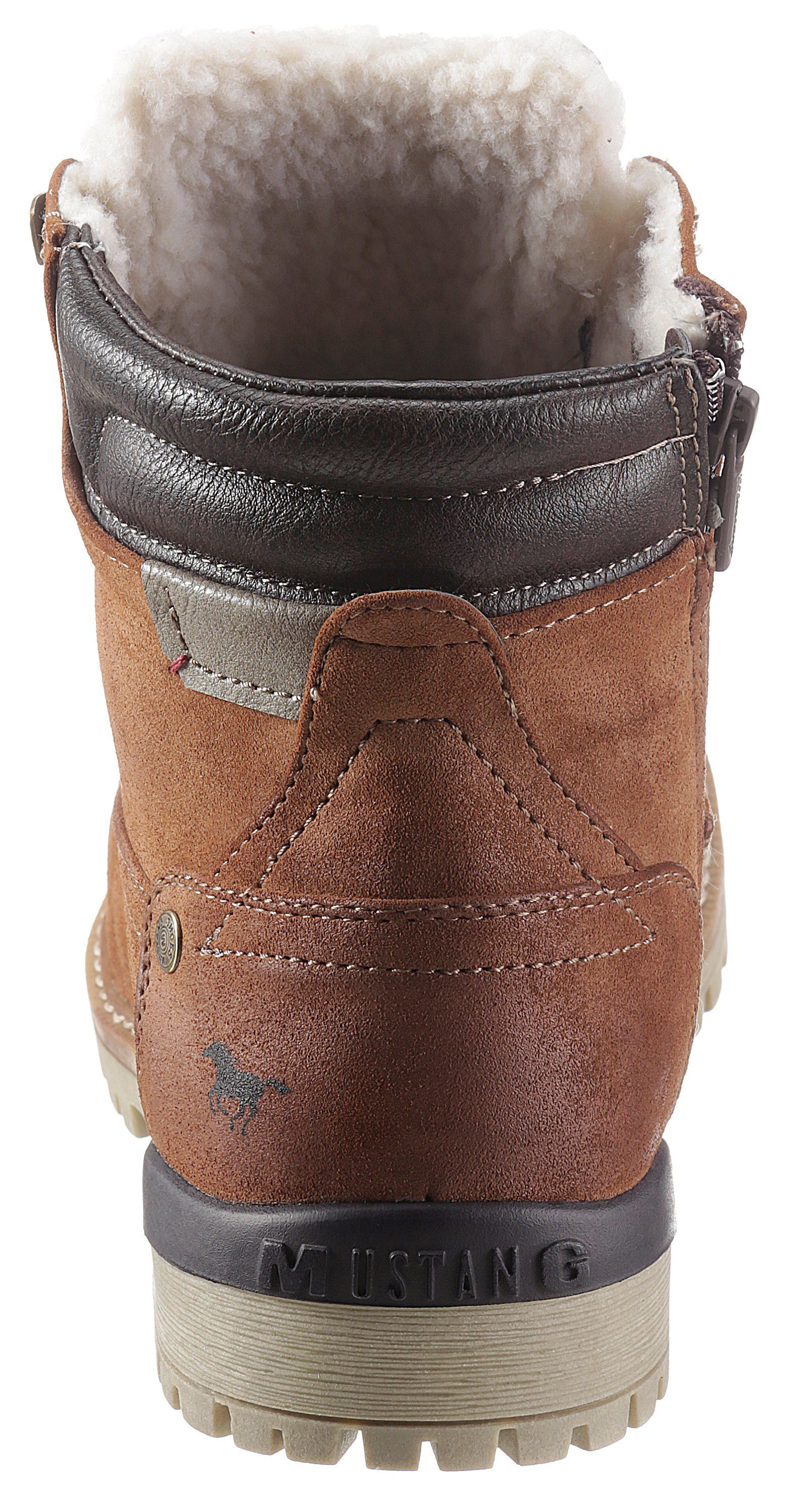 Mustang Shoes Winterlaarzen lace-up boots, ankle boots, worker boots, contrast trim, logo patch