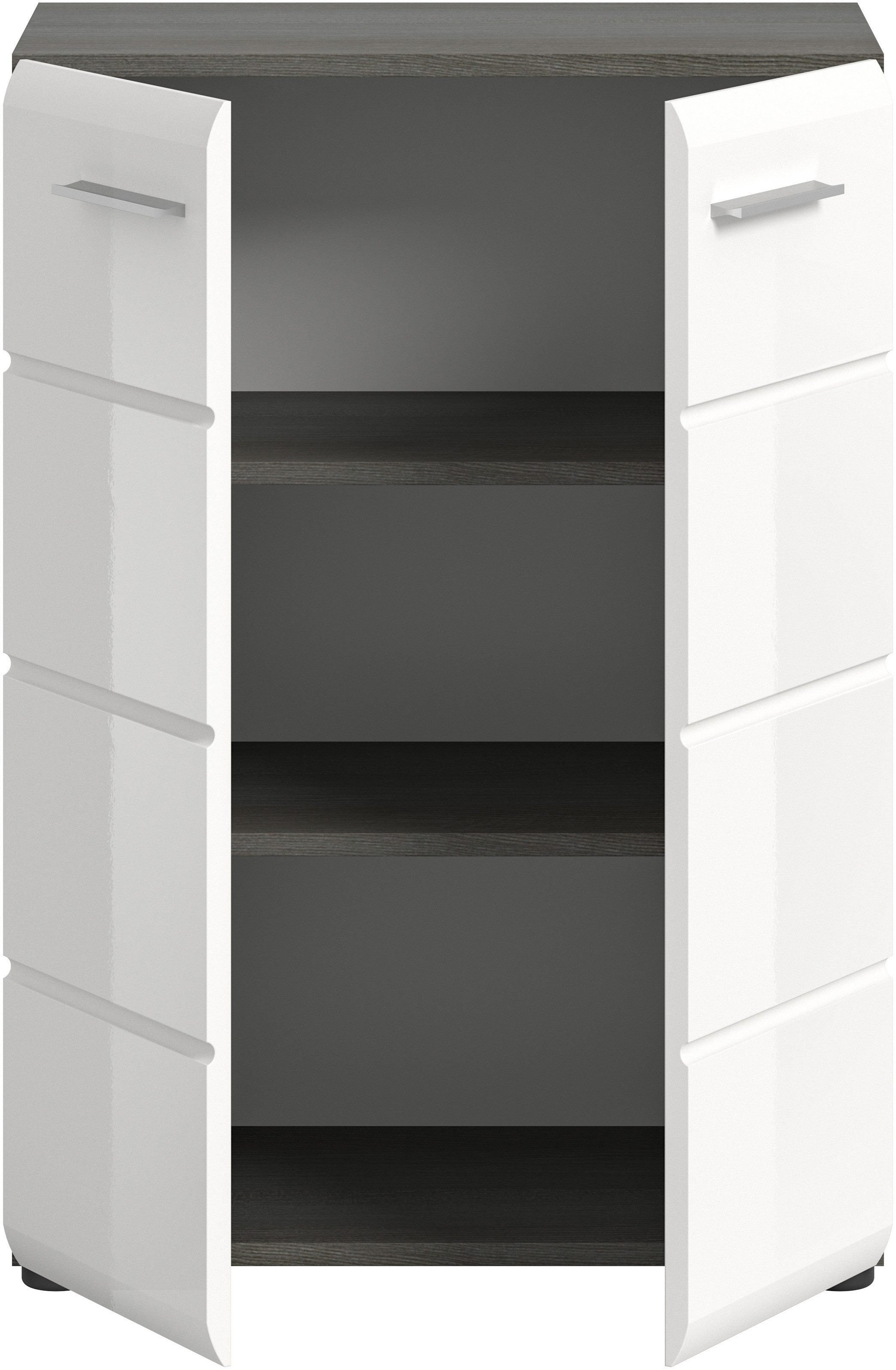 INOSIGN Kast Rumba, Breedte 60cm, in Rookzilverkleur nabootsing/Wit Hoogglans