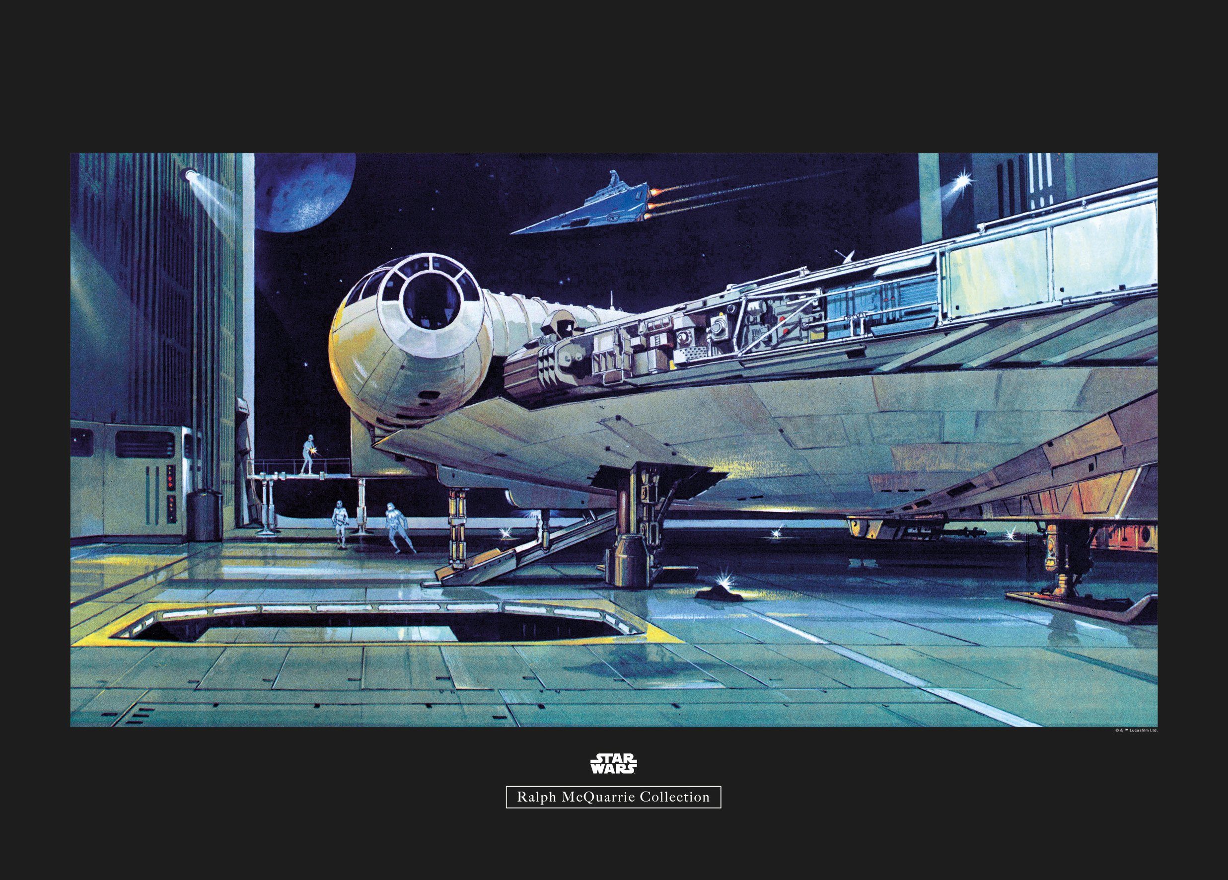 Komar wanddecoratie Star Wars Classic RMQ Falcon Hangar, zonder lijst