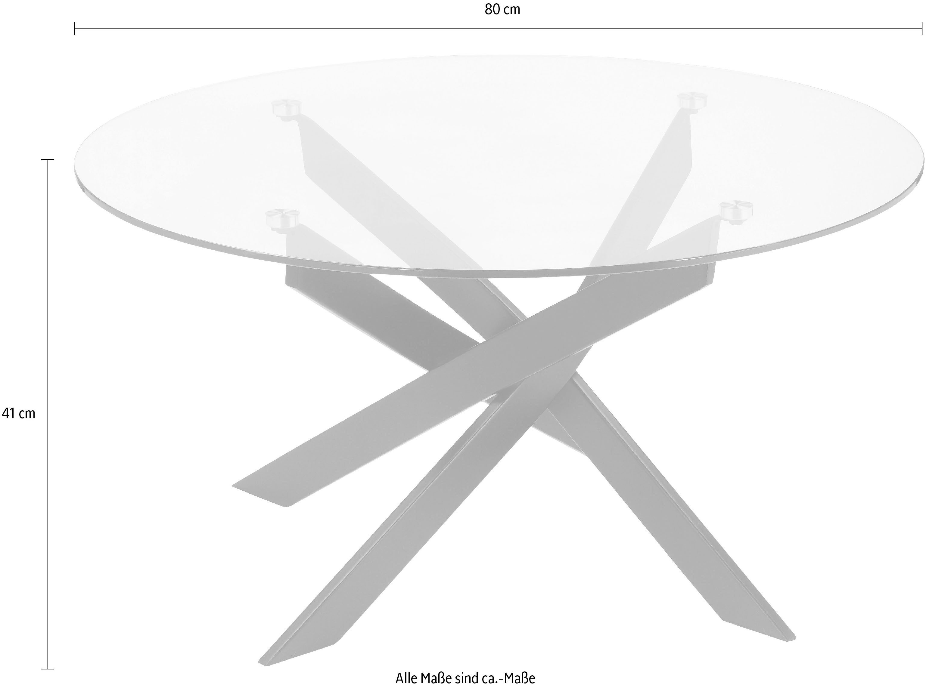 Leonique Salontafel Luzie verschillend onderstel (in chroom en zwart), breedte 80 cm