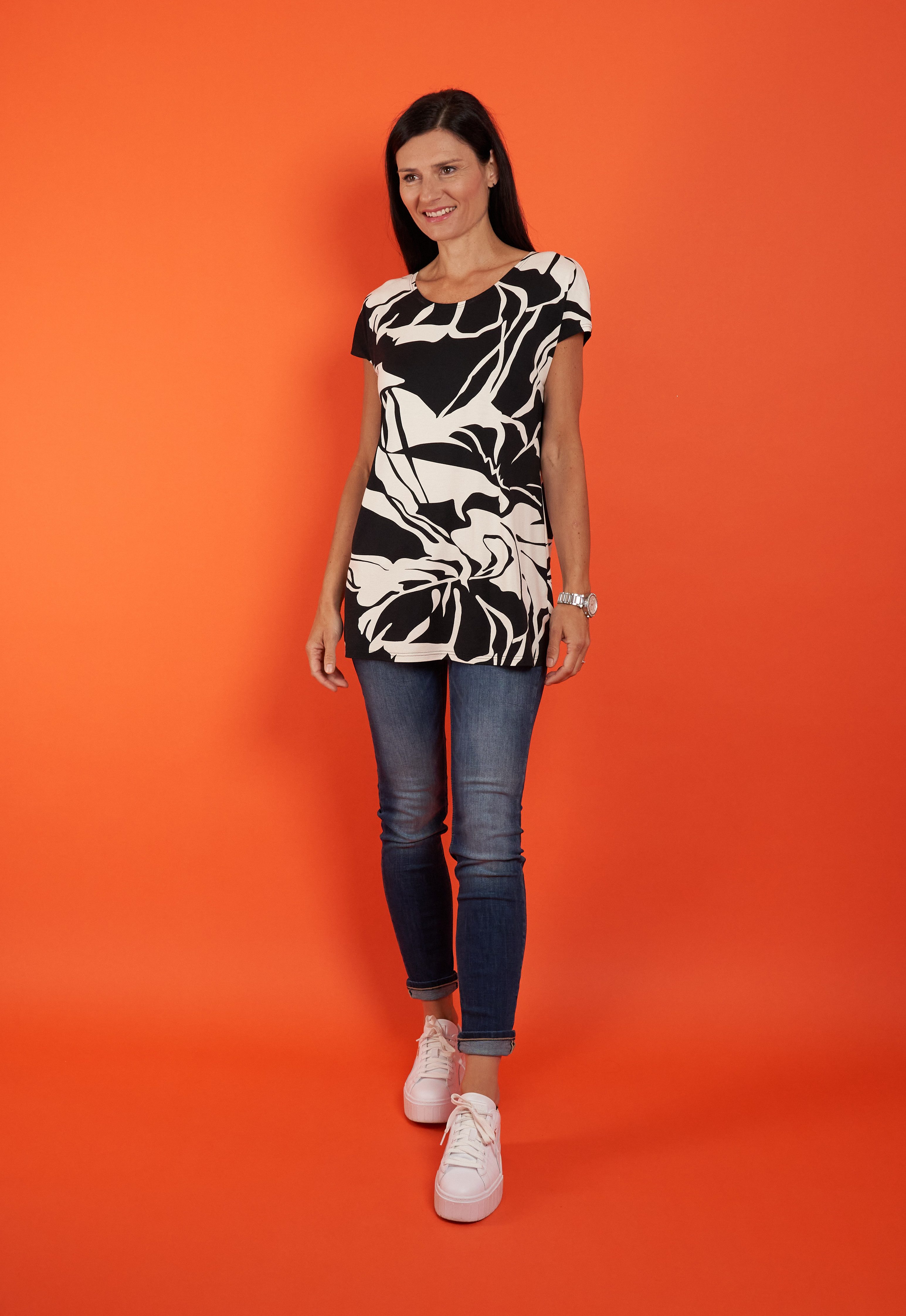 Seidel Moden Shirt met korte mouwen met all-over print, made in germany
