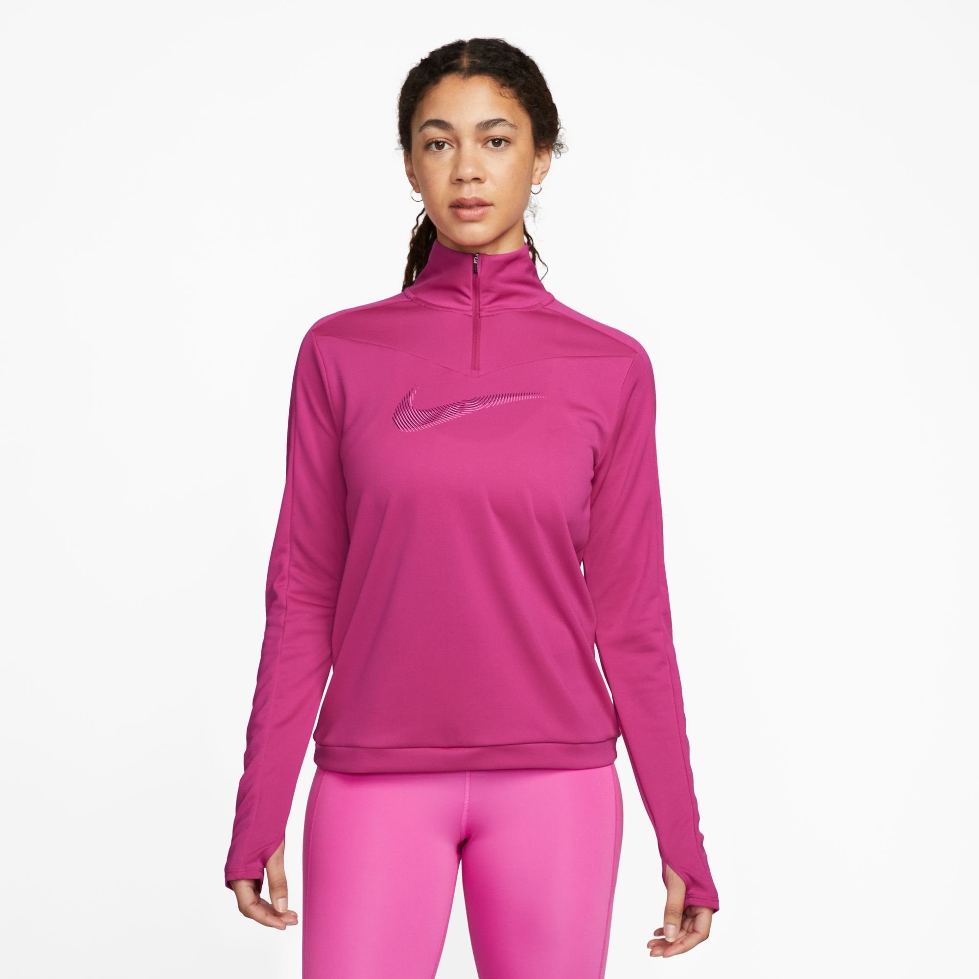 NU 20% KORTING: Nike Runningshirt DRI-FIT SWOOSH WOMEN'S 1--ZIP RUNNING TOP