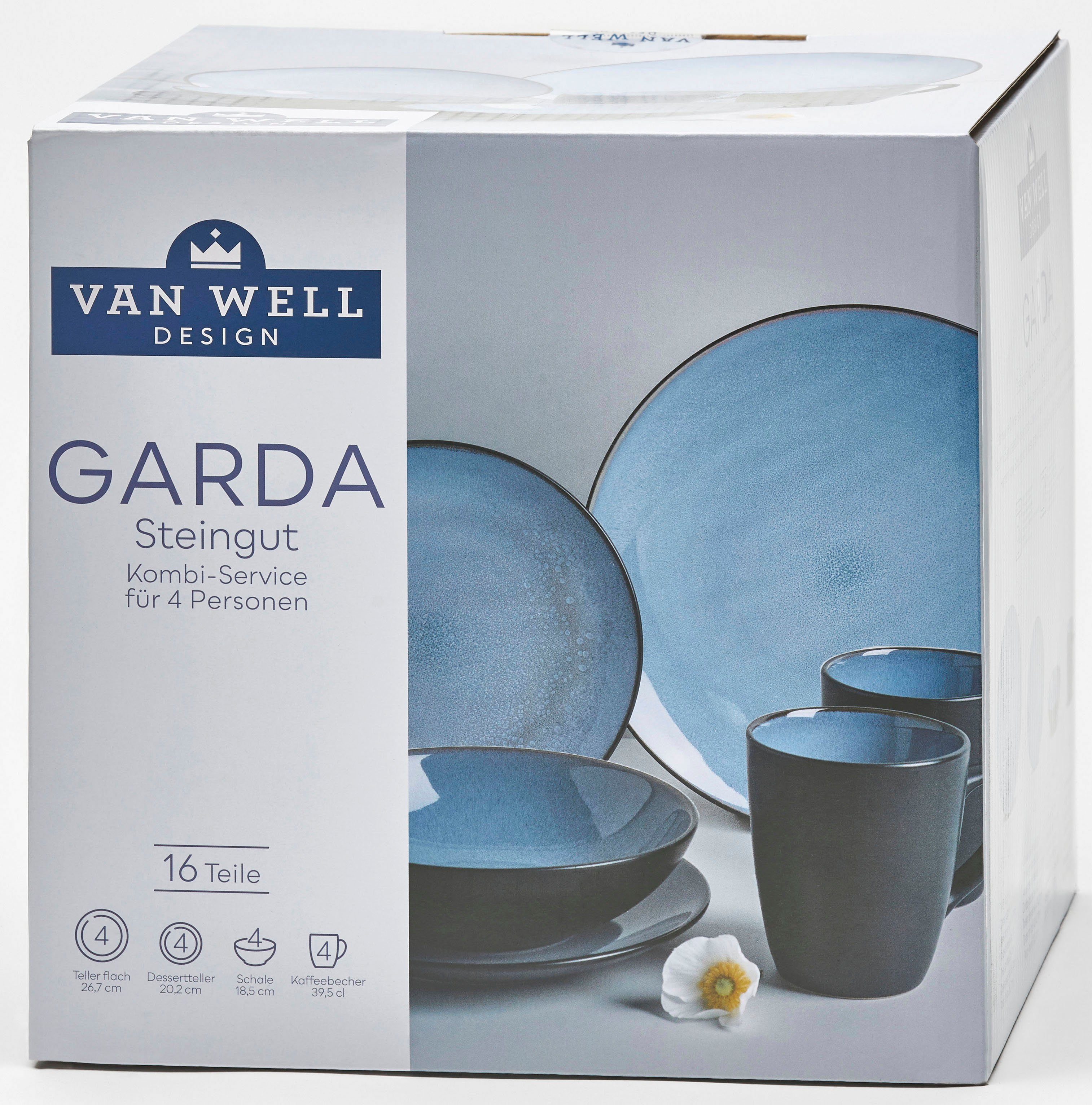 van Well Combi-servies Garda perfect voor dagelijks gebruik (set, 16-delig)