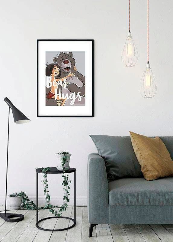 Komar Wanddecoratie Bear Hug Wanddecoratie voor de kinderkamer - zonder lijst (1 stuk)