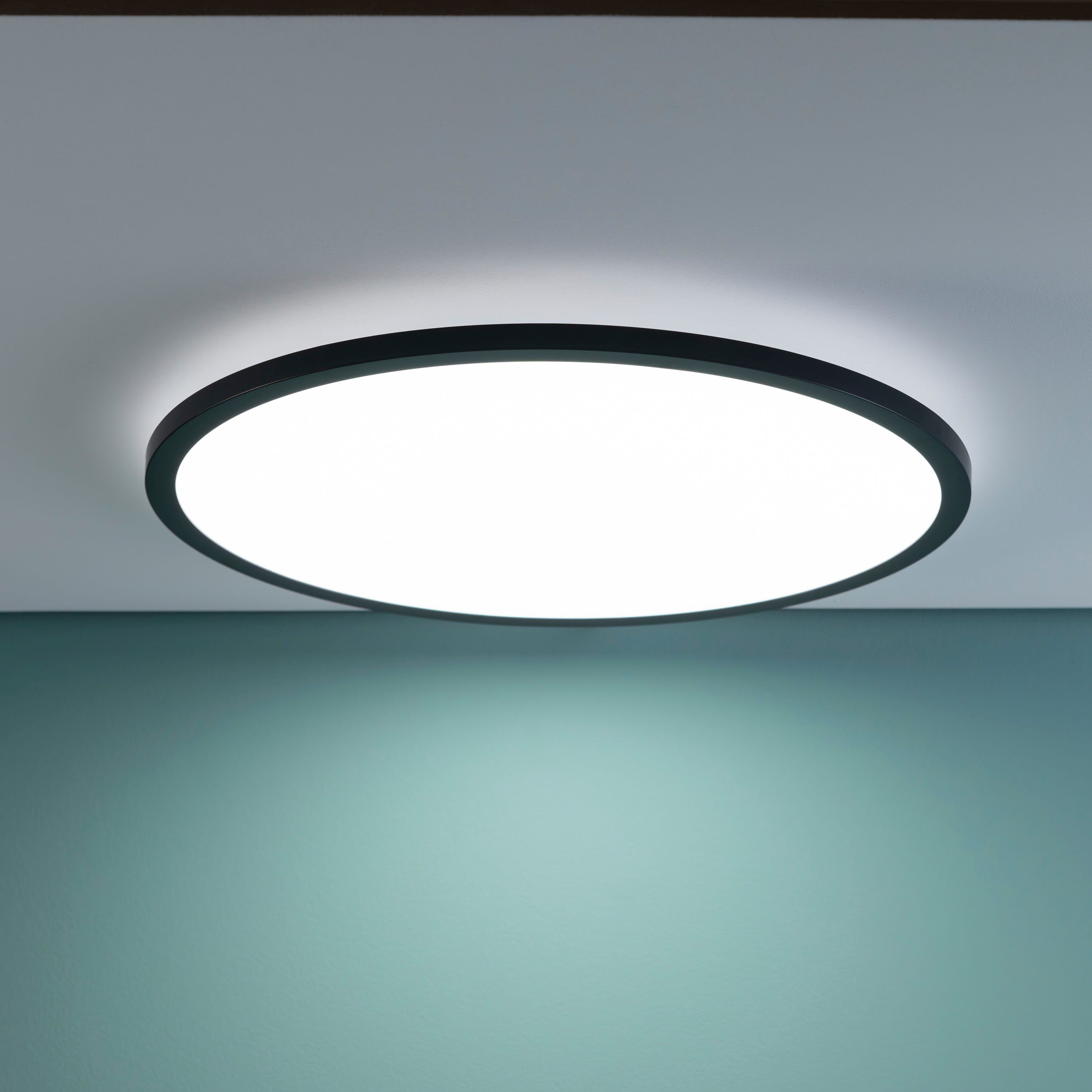 Brilliant Leuchten Ledscherm Tuco Ø 50 cm, dimbaar, CCT, 3900 lm, afstandsbediening, kunststof, zwart/wit (1 stuk)