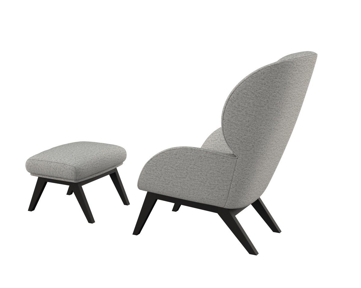 FLEXLUX Oorfauteuil Adria designstoel, loungestoel, Stijl & comfort, organische vorm, zwarte houten voet