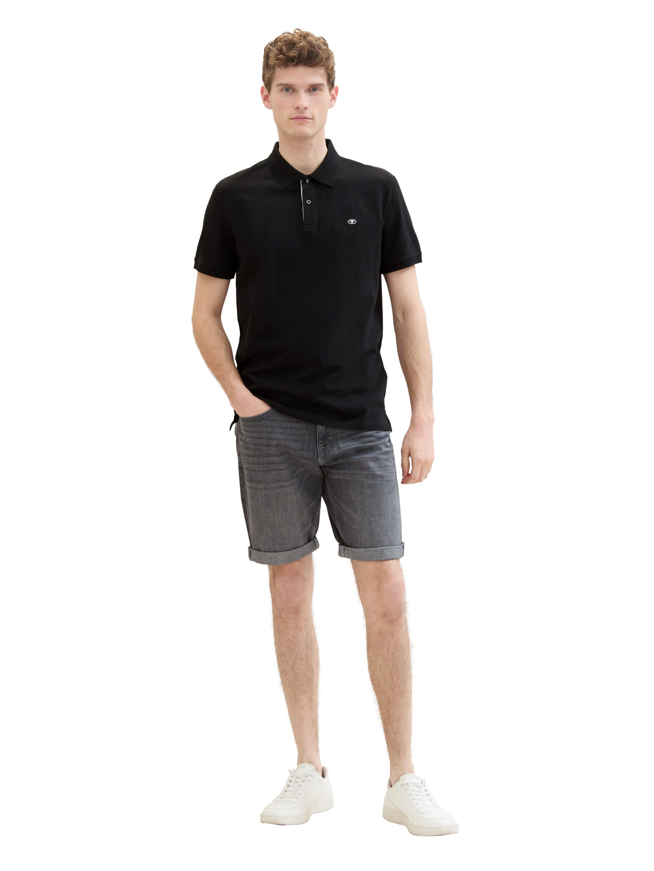 Tom Tailor Jeansbermuda Josh met merklabel