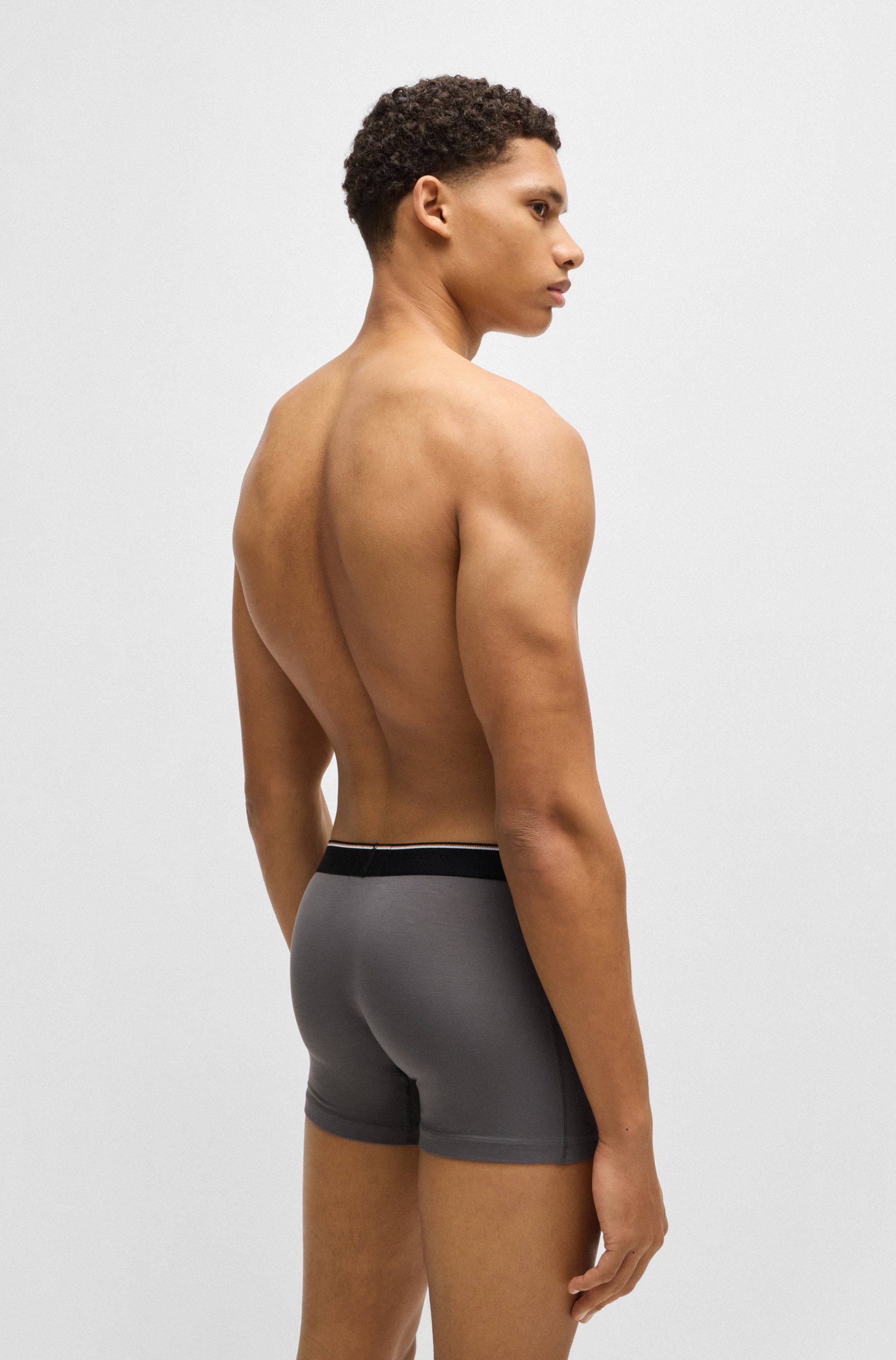 BOSS Boxershort BoxerBr 3P Natura met logo-opschrift op de band (set, 3 stuks)