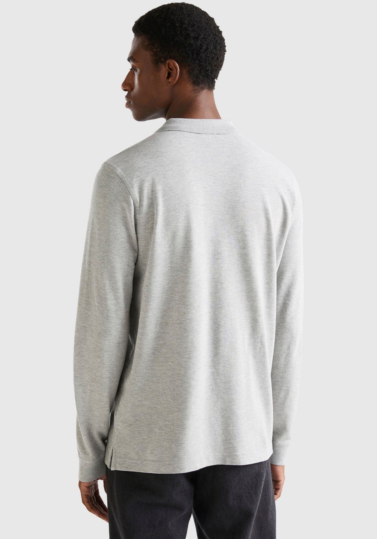 United Colors of Benetton Poloshirt met lange mouwen met splitjes opzij