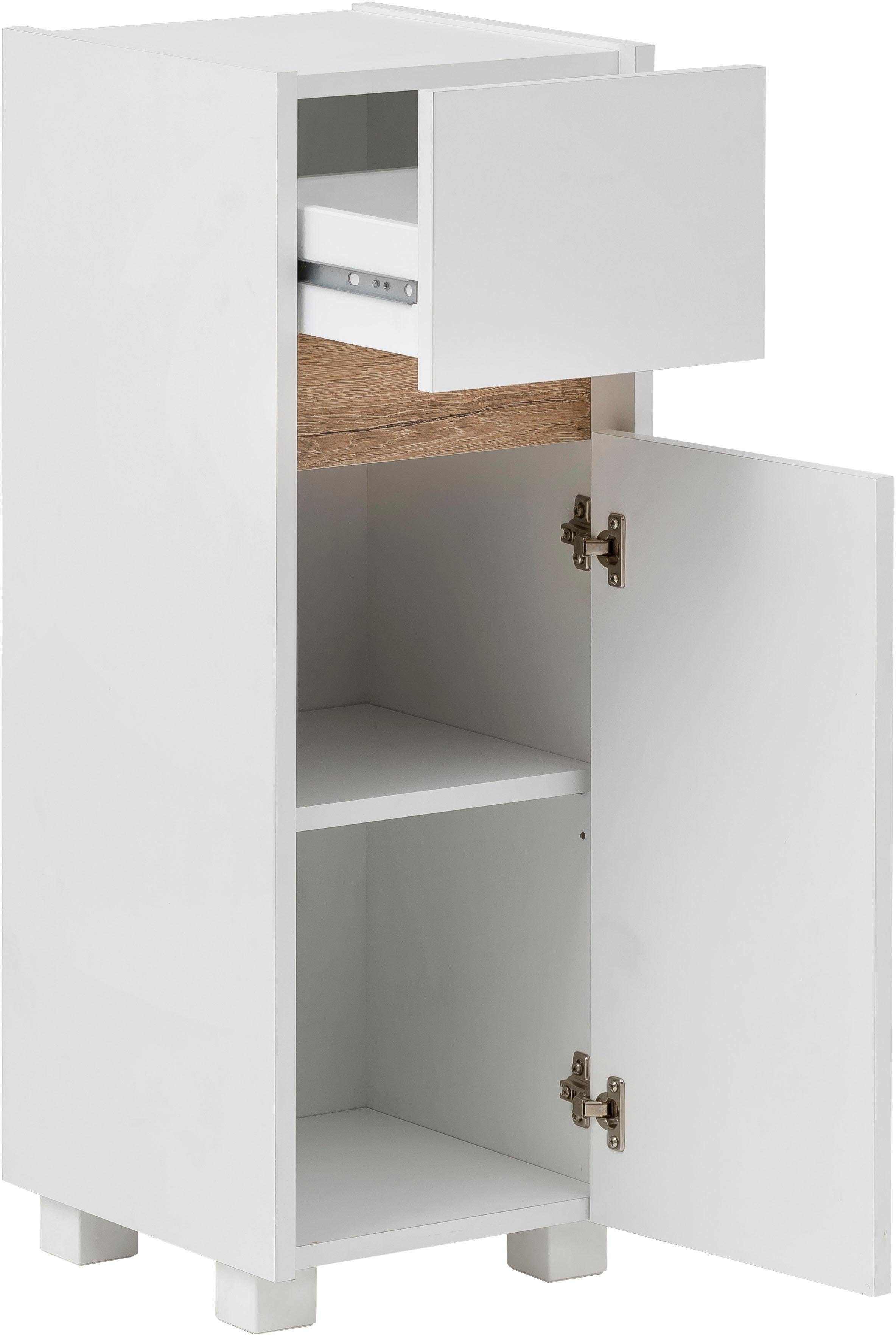 Schildmeyer Onderkast Cosmo in verschillende kleuren Breedte 30 cm, badkamerkast, lijst in moderne wildeiken-look