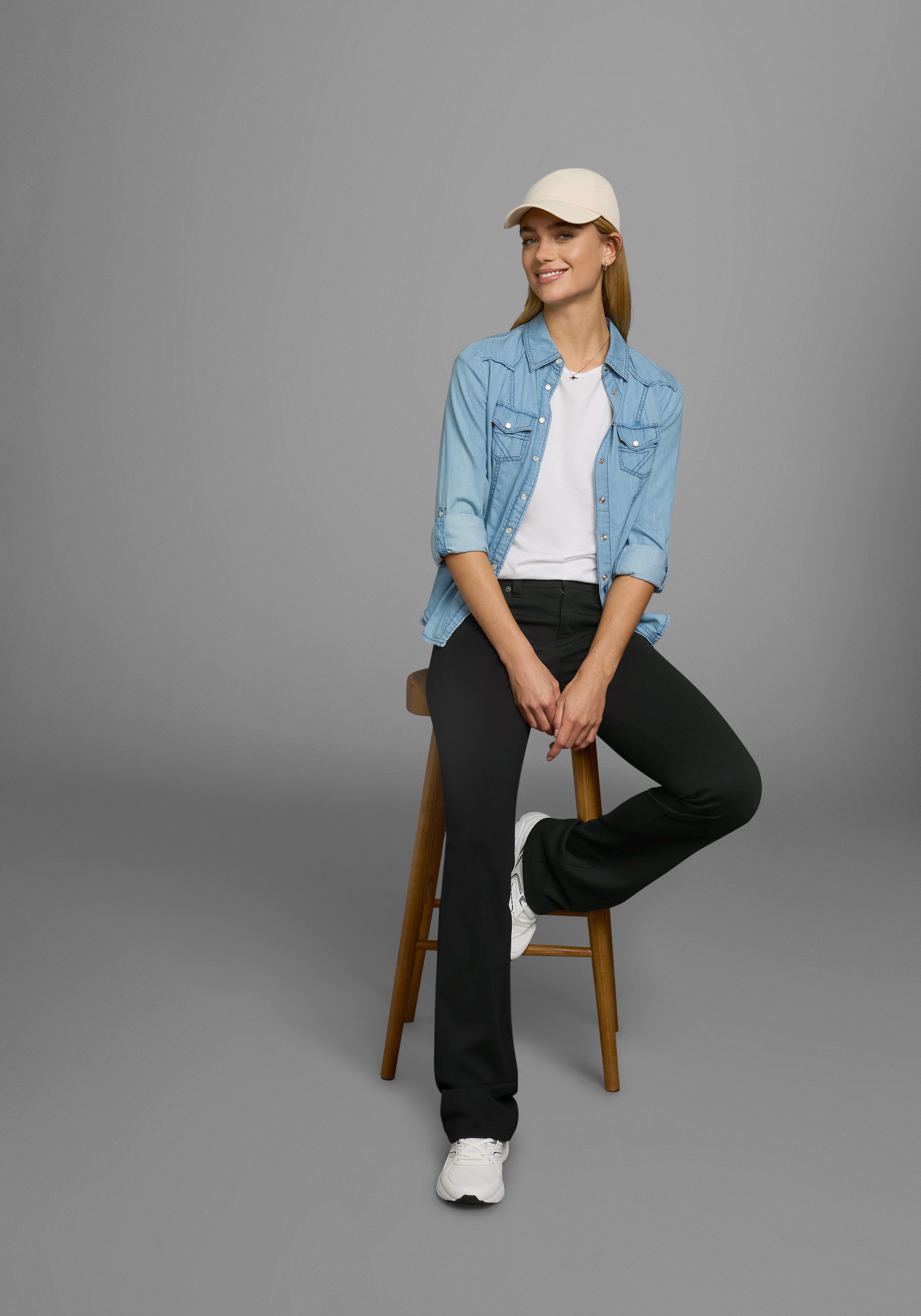 Laura Scott Bootcutbroek in jerseykwaliteit