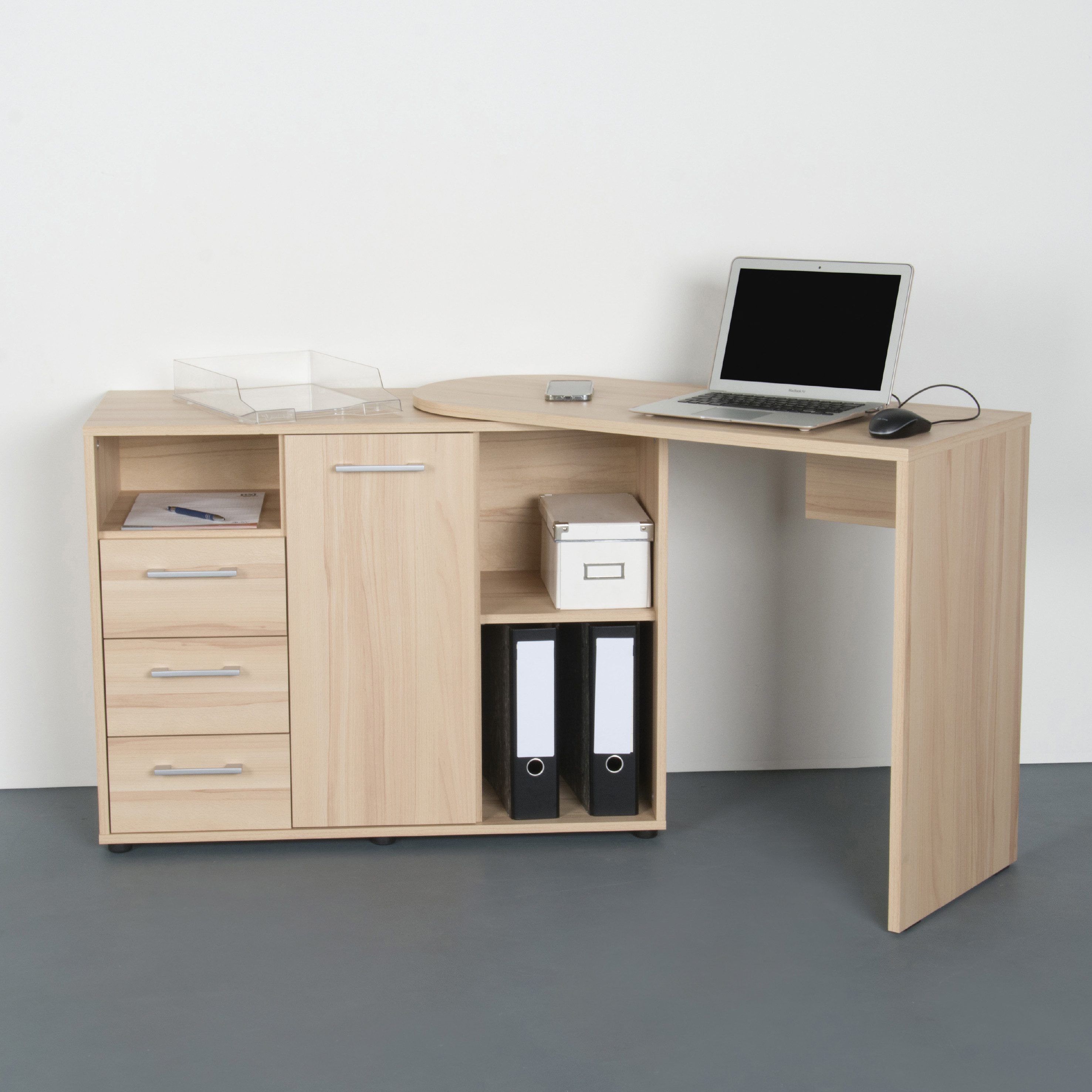VOGL Möbelfabrik Bureau draaibaar tafelblad, ruimtebesparend, made in germany