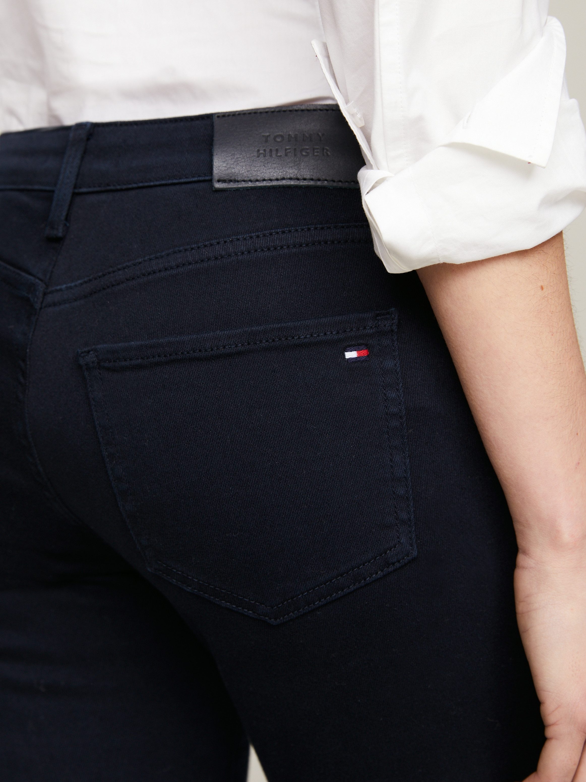Tommy Hilfiger Skinny fit jeans TH FLEX COMO SKINNY RW GYA met tommy hilfiger logo-badge (TH FLEX COMO SKINNY RW)