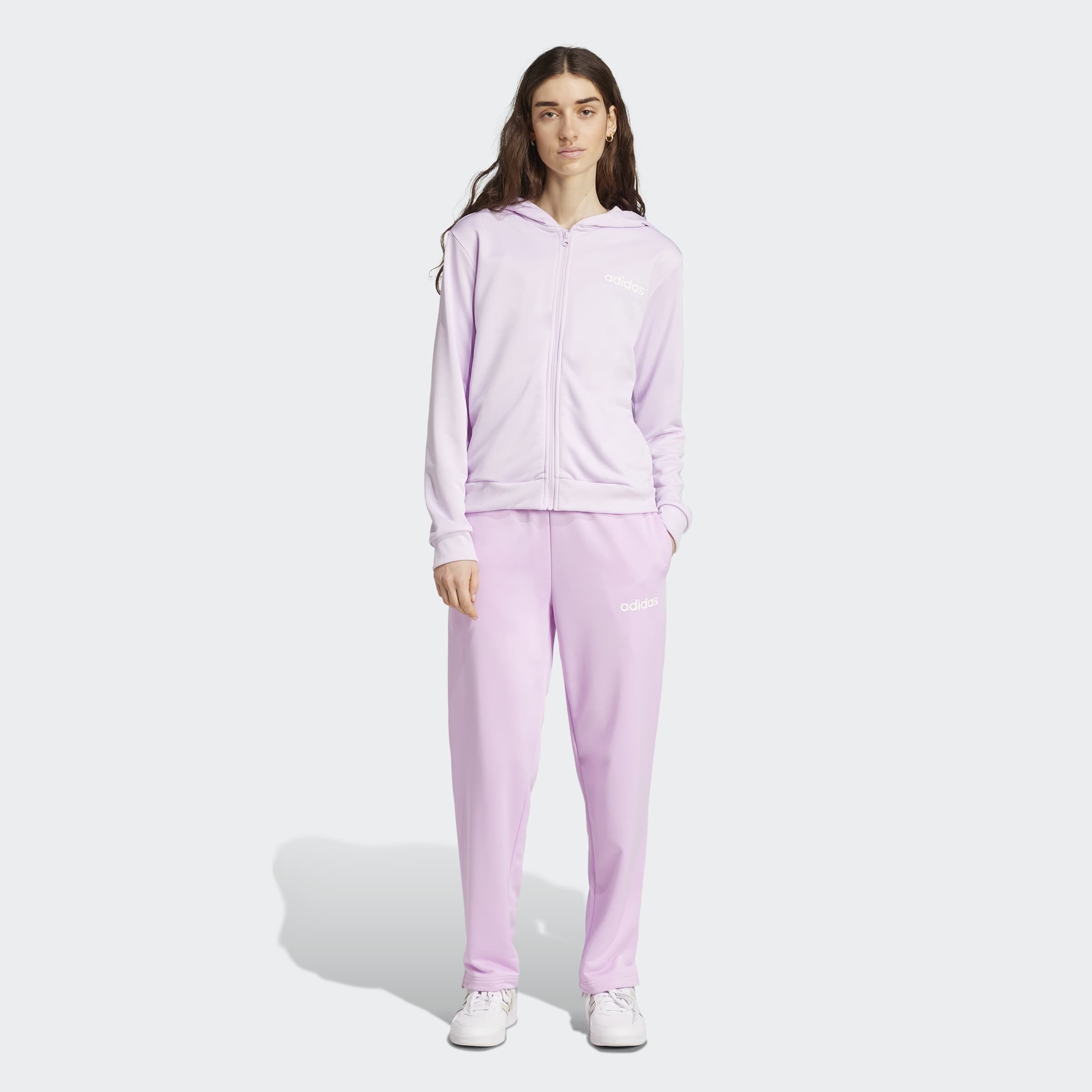 adidas Sportswear Trainingspak W LINEAR TS Trainingsjack met capuchon, trainingspak (2-delig)
