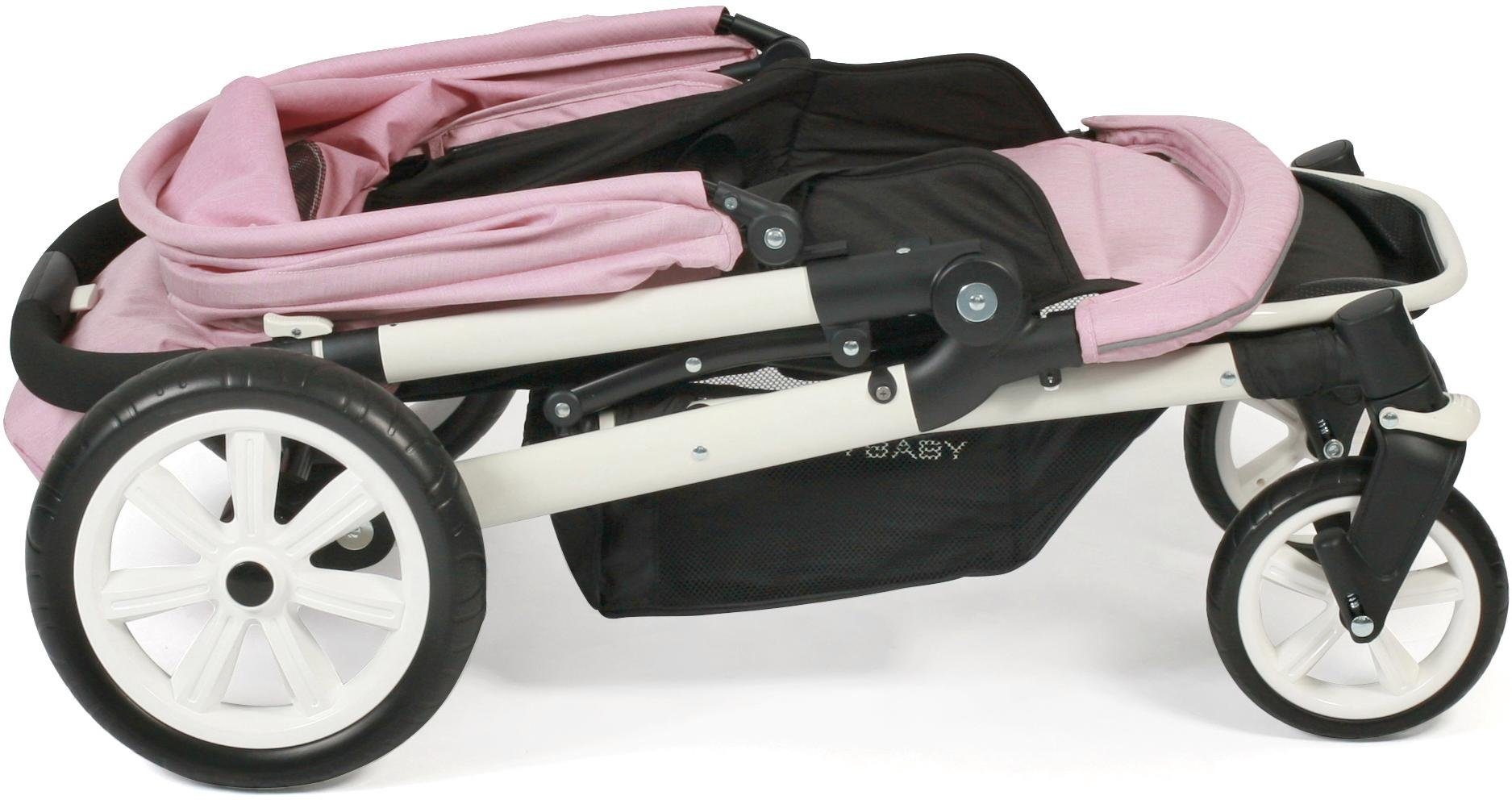 CHIC4BABY Sport-kinderwagen Boomer, rosa met zwenkbare en vergrendelbare voorwielen